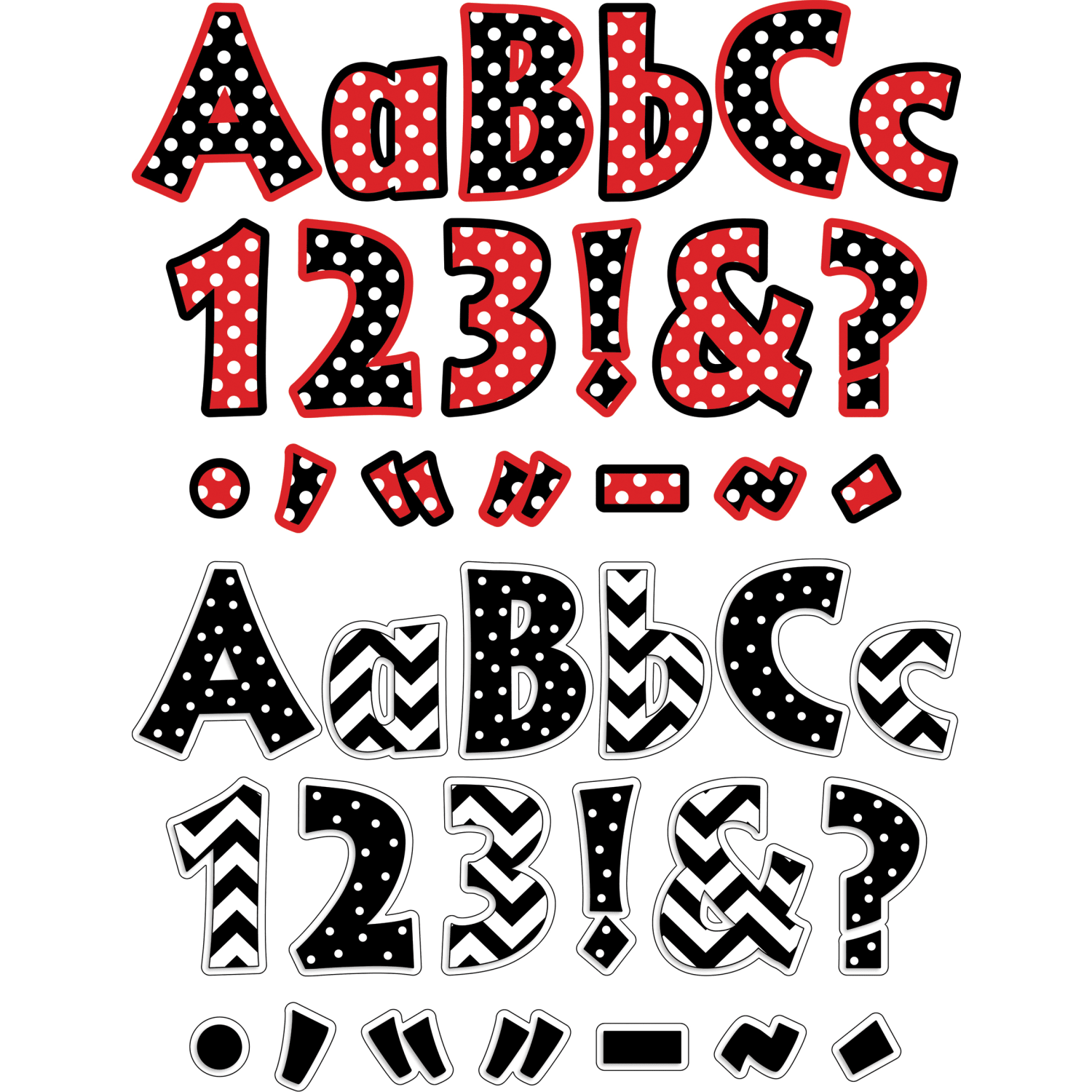 Barker Creek Letter Pop-Outs, 4in, Chevron & Dots, Set of 510 Pop-Outs - Image 5