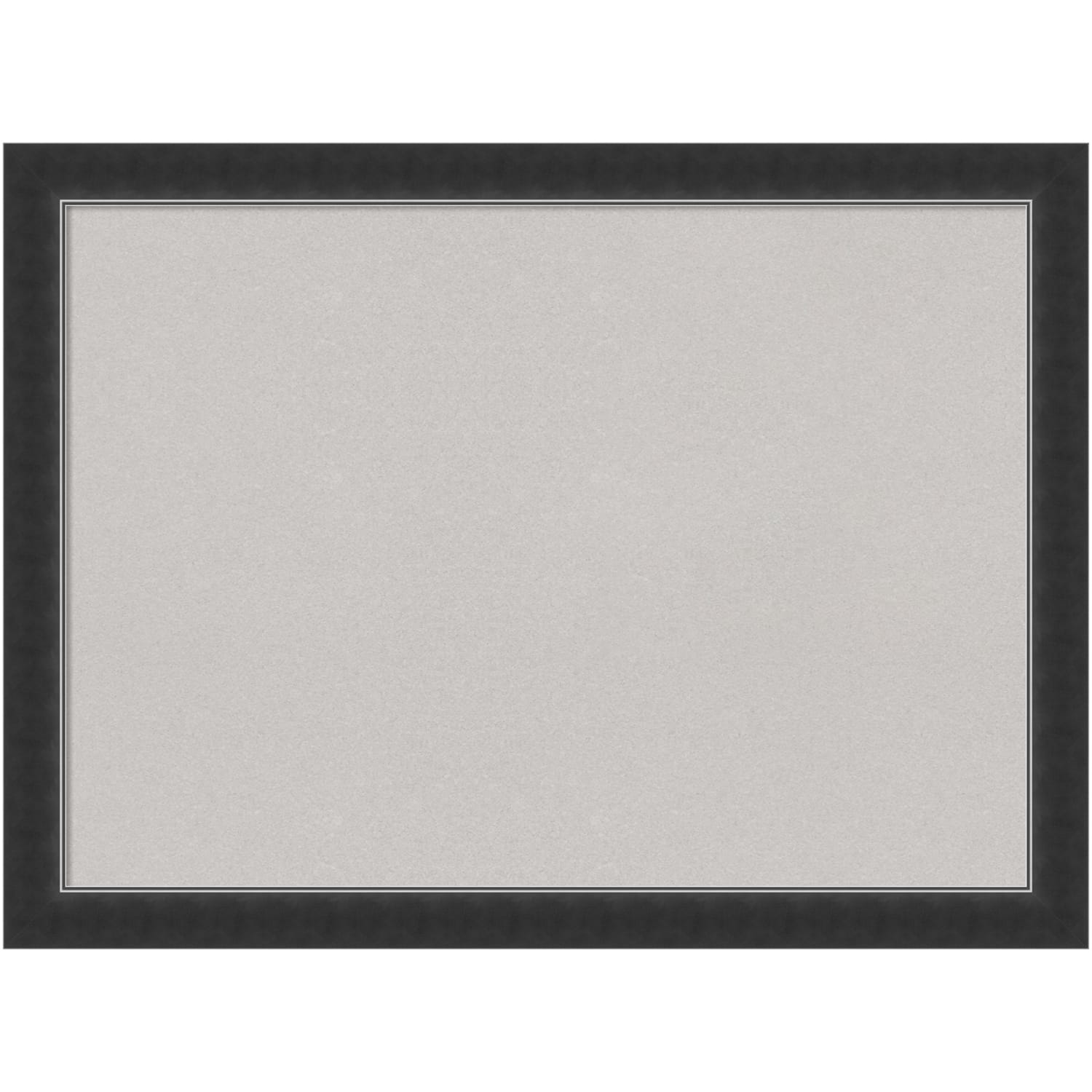 Amanti Art Cork Bulletin Board, 31in x 23in, Gray, Corvino Black Narrow Wood Frame