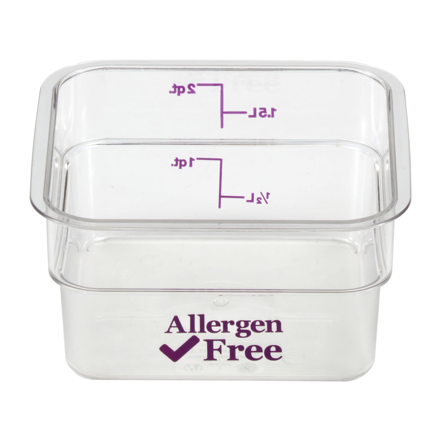Cambro Camwear 2-Quart CamSquare Storage Containers, Allergen-Free Purple, Set Of 6 Containers - Image 3