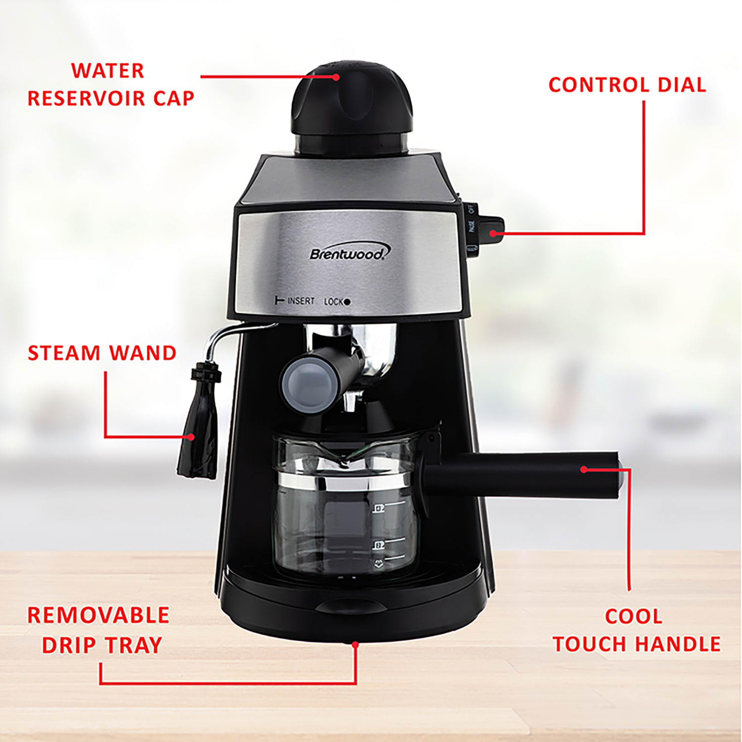 Brentwood 2.5-Cup Espresso And Cappuccino Maker, Black - Image 5