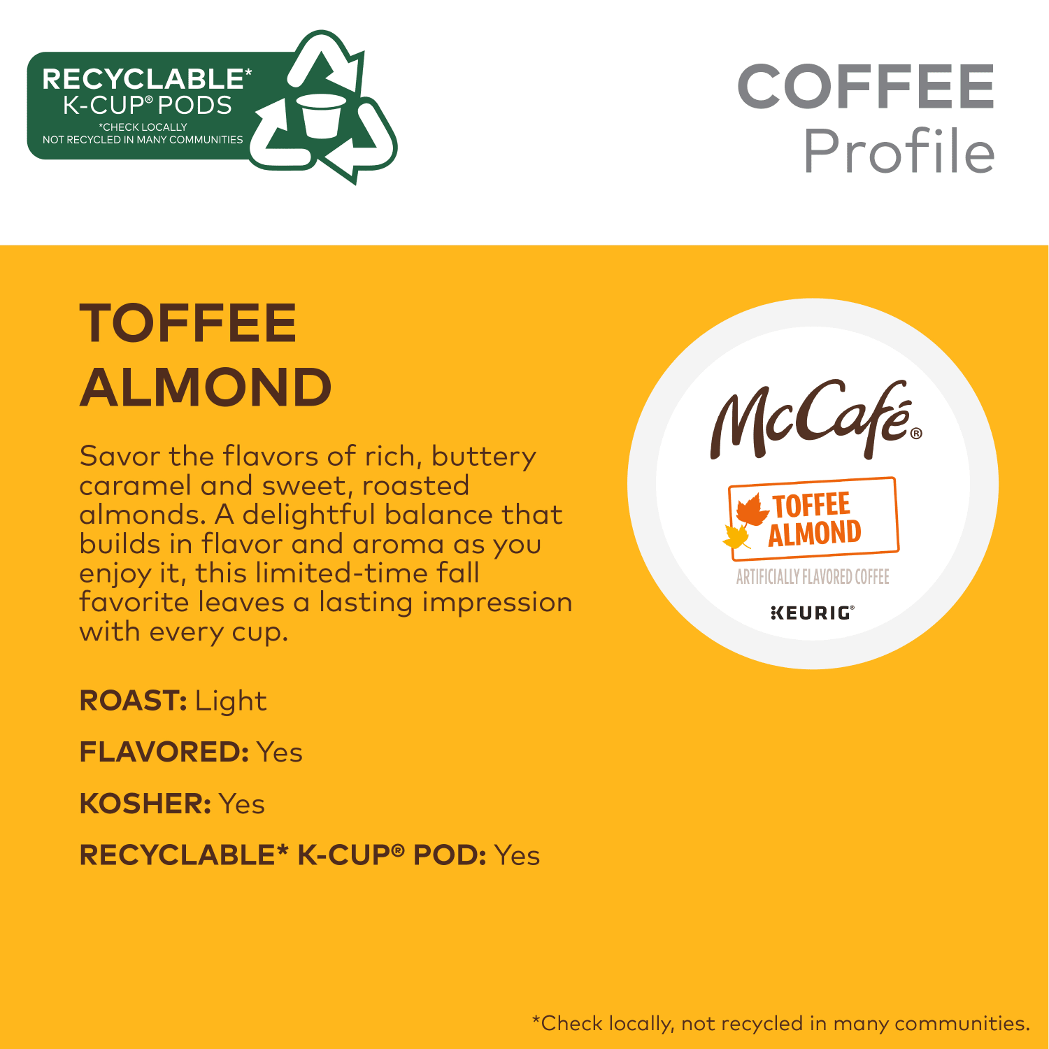 McCafe K-Cup Toffee Almond Coffee - Compatible with Keurig K-Cup Brewer - Light - 24 / Box - Image 6
