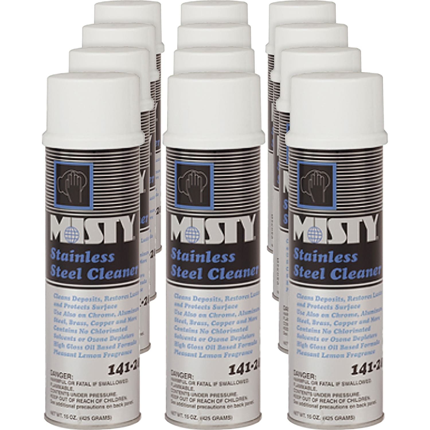 Misty Stainless Steel Cleaner And Polish, Lemon Scent, 15 Oz Can, Case Of 12 - Image 4