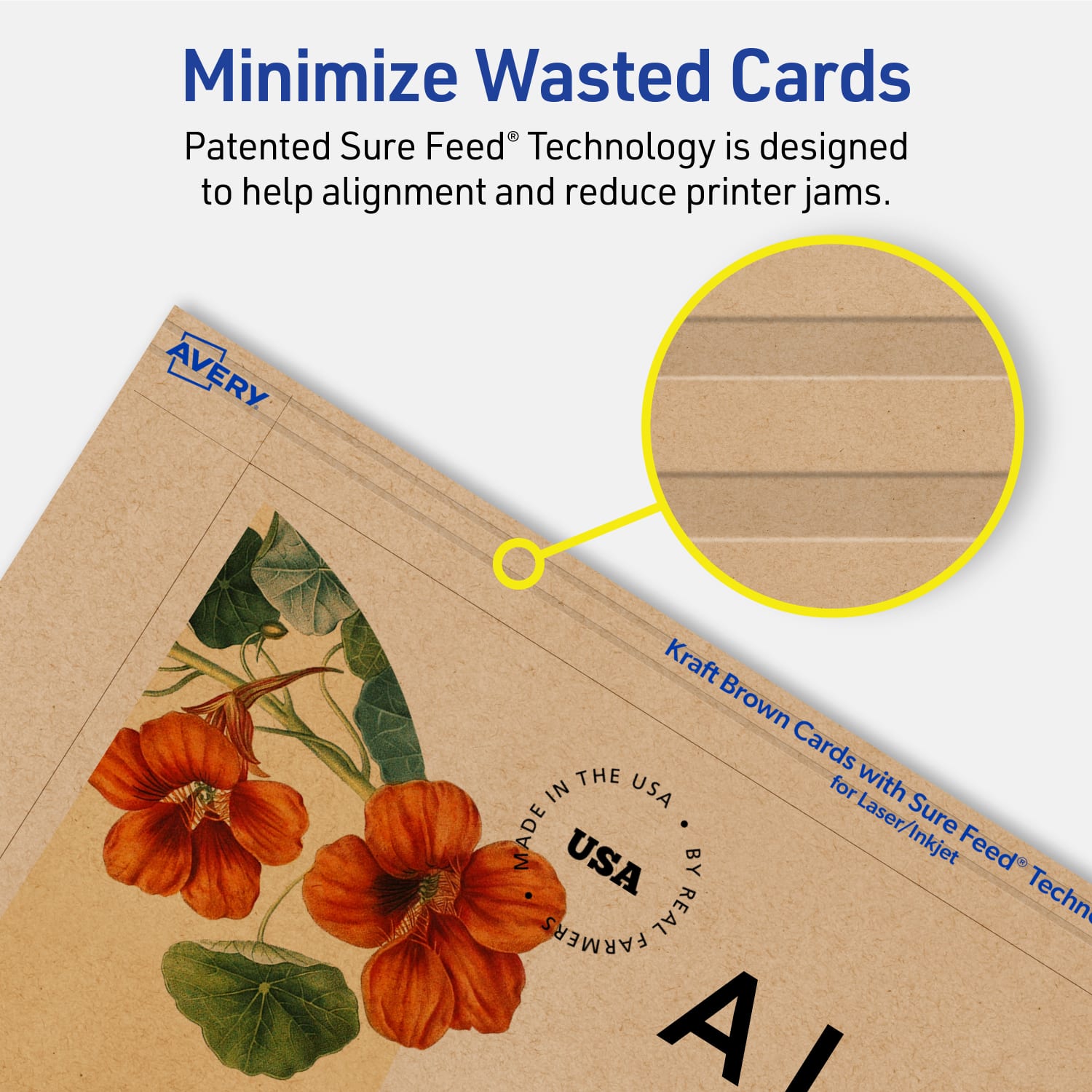 Avery Printable Invitation Cards With Sure Feed Technology, 5in x 7in Rectangle, Kraft Brown, Pack Of 20 - Image 5