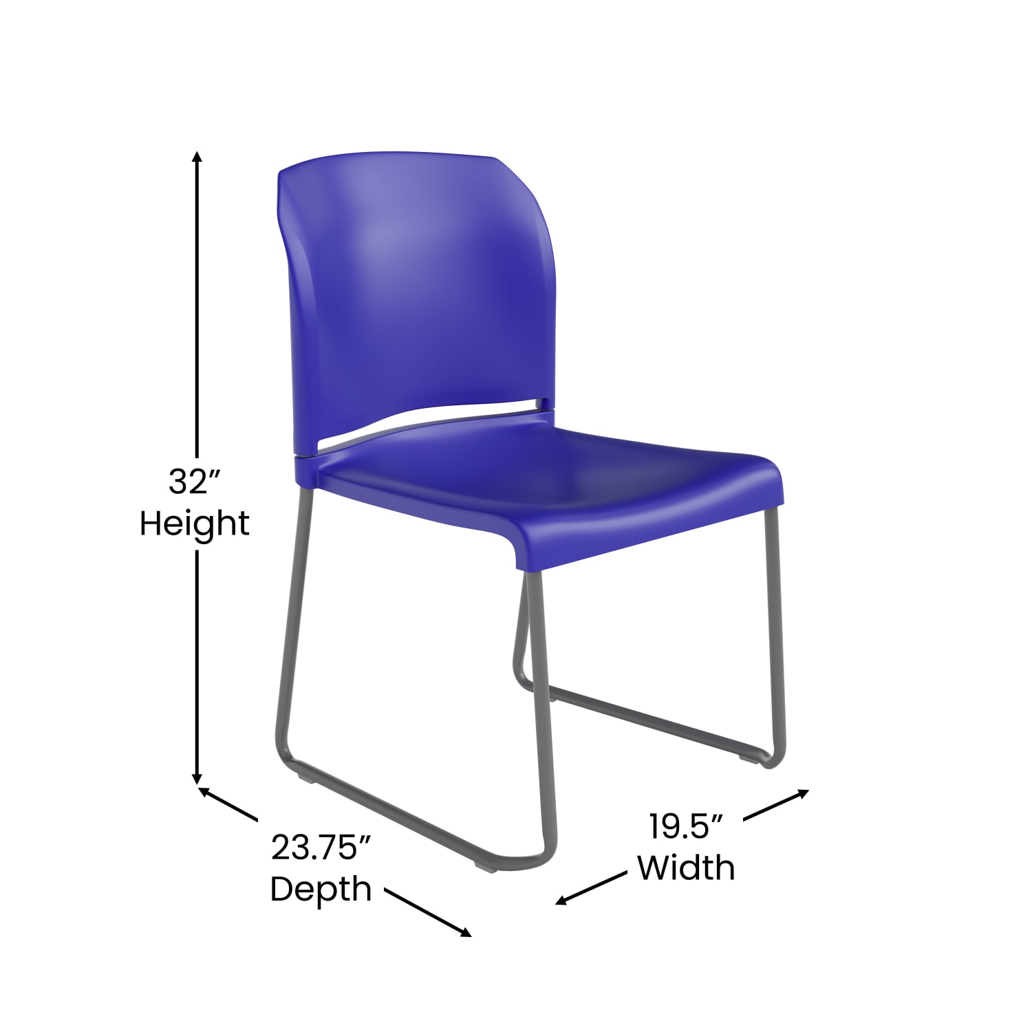 Flash Furniture HERCULES Series Full-Back Contoured Stacking Chair With Sled Base, Blue - Image 7
