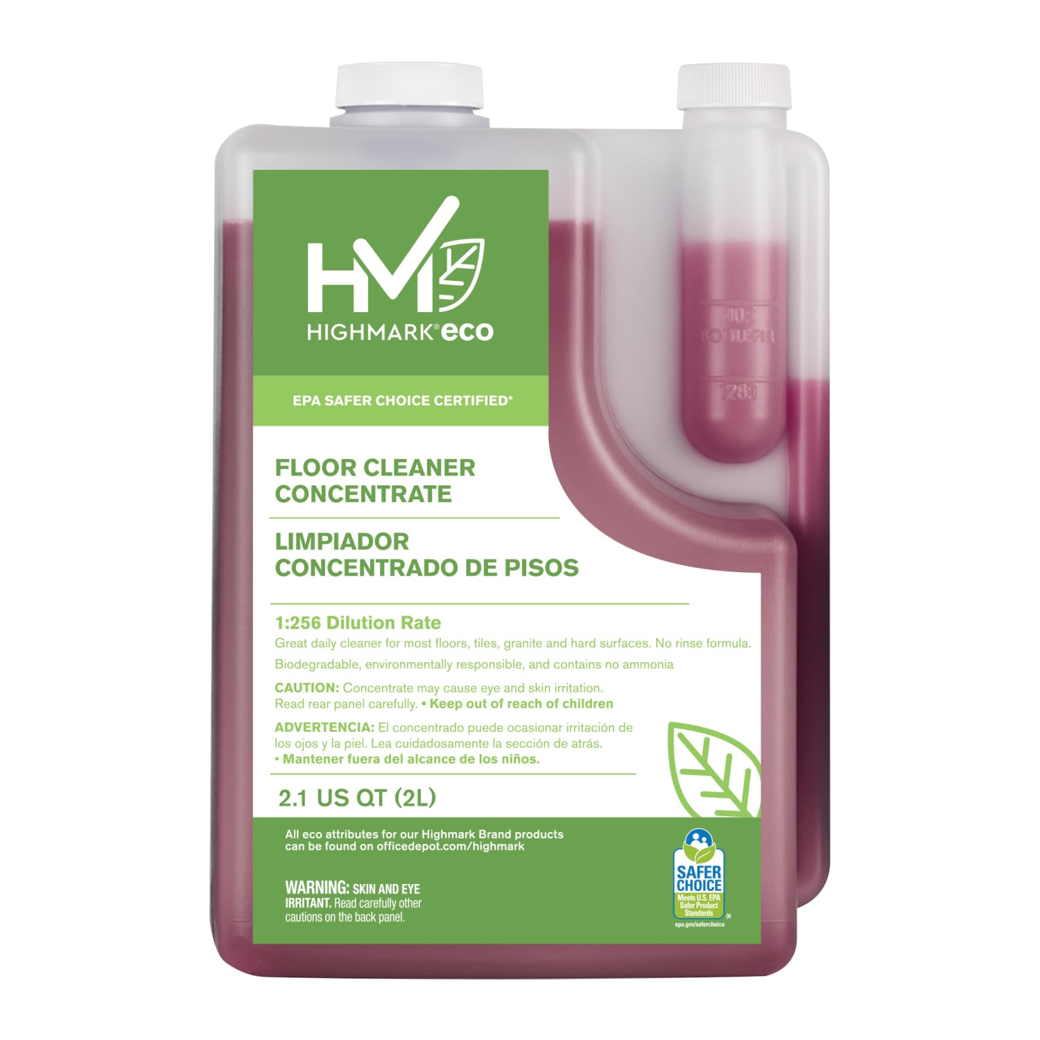 Highmark ECO Floor Cleaner Concentrate, 2-Liter, Red, Case Of 4 Bottles - Image 3