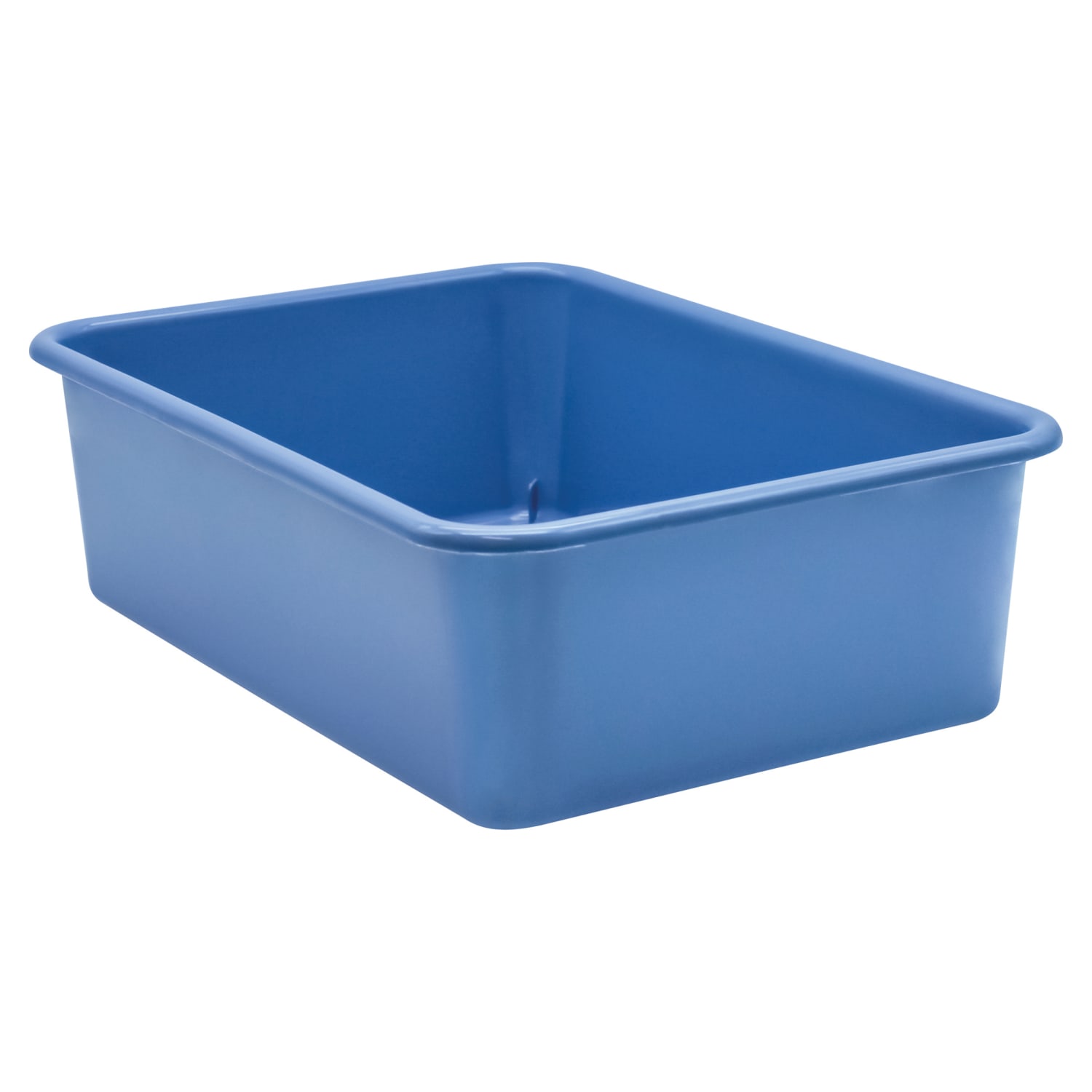 Teacher Created Resources Large Plastic Storage Bins, 5inH x 11-1/2inW x 16-1/4inD, Slate Blue, Pack Of 3 Bins - Image 3