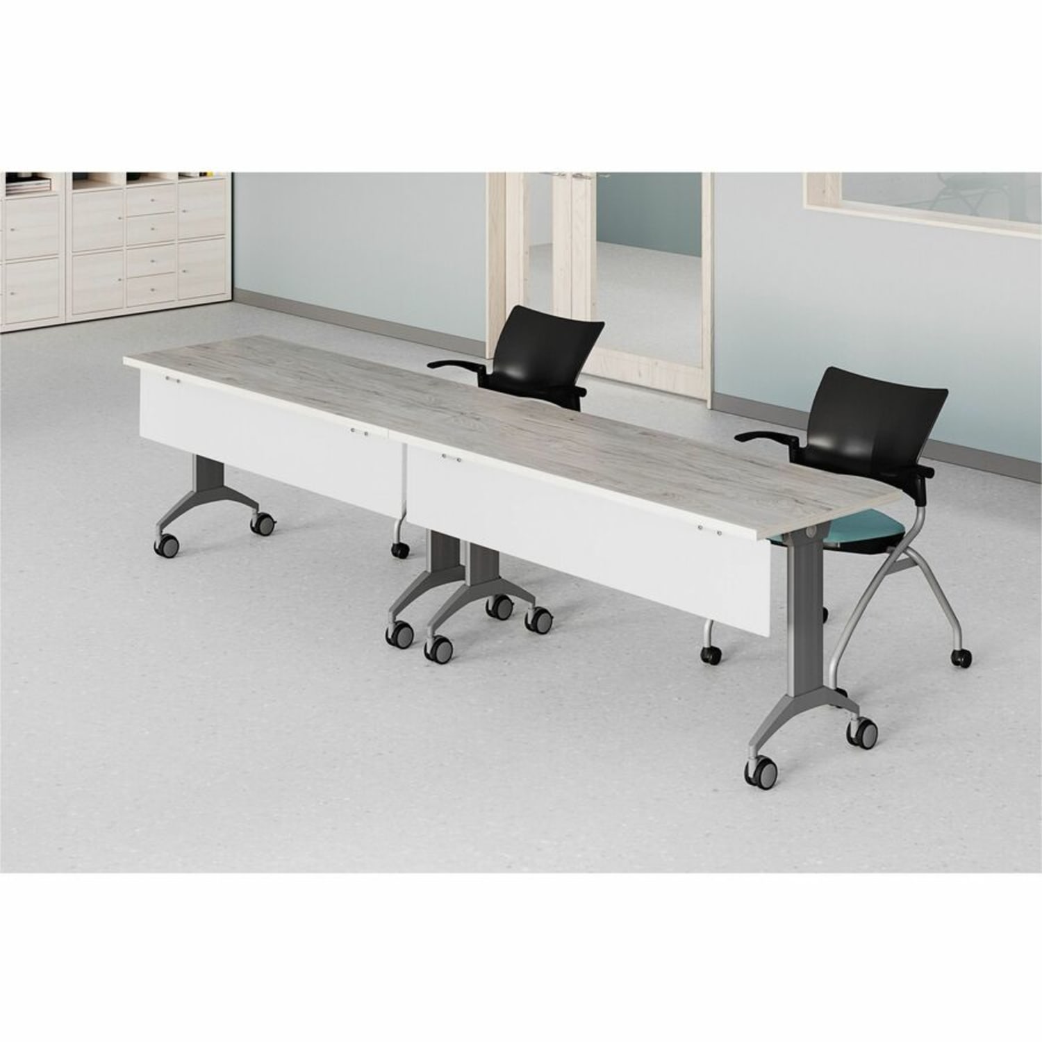 Special-T 59in Tabletop Acrylite Modesty Panel, 59inL x 10inH, Acrylic, Frosted White - Image 4