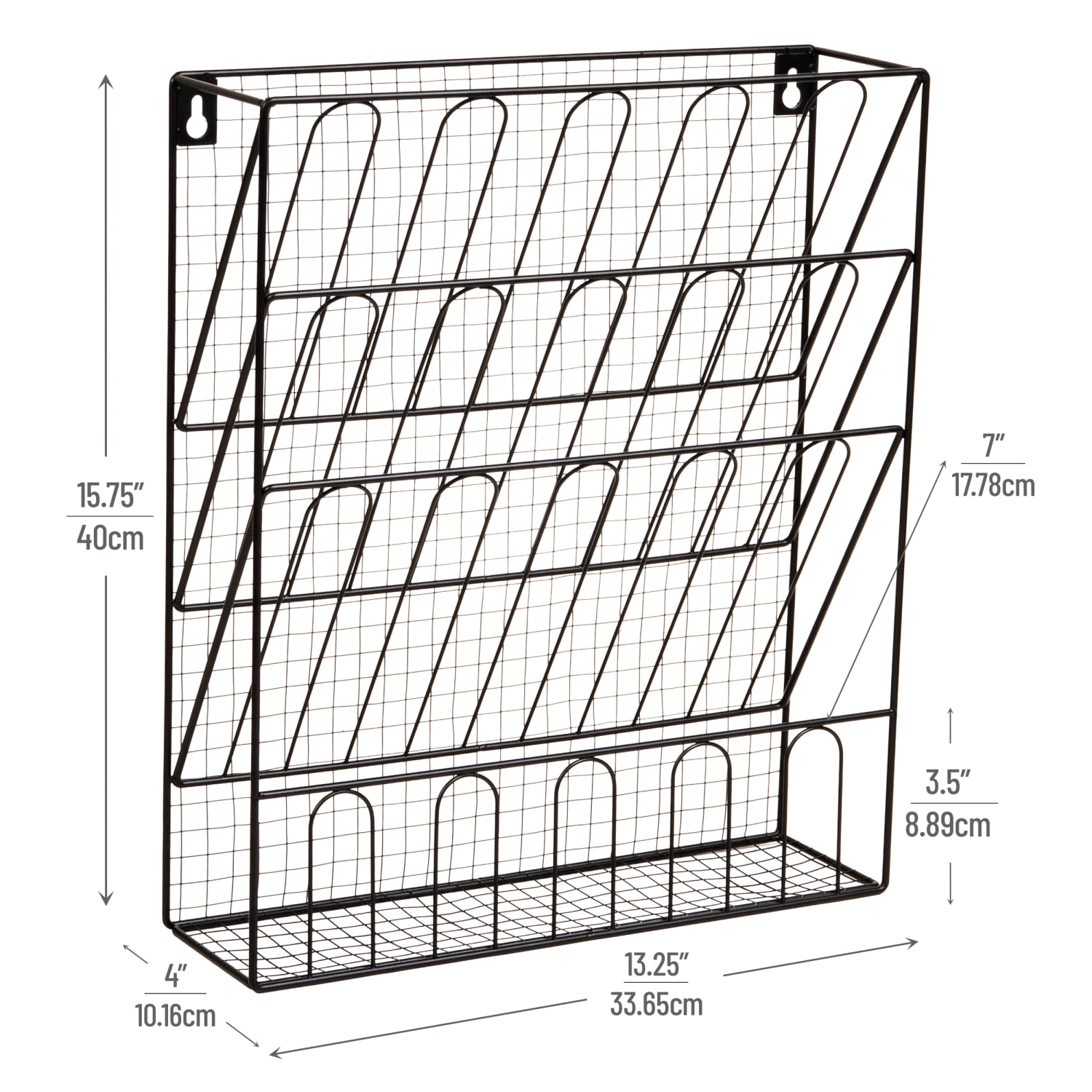 Mind Reader Metal Wire File Organizer, 15-3/4inH x 4inW x 13-1/4inD, Black, Total Qty 1 - Image 4