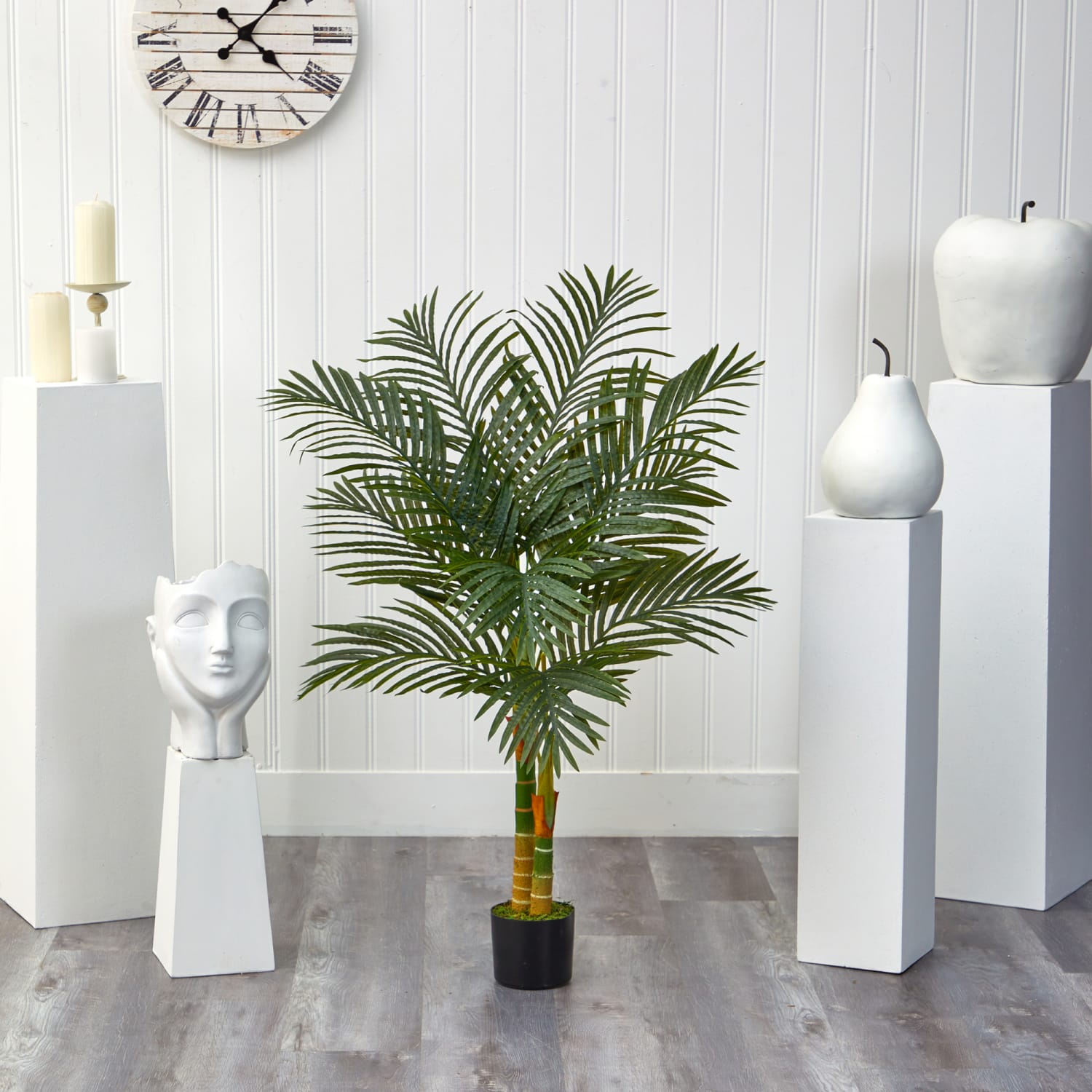 Nearly Natural Golden Cane Palm 48inH Artificial Plant With Planter, 48inH x 16inW x 16inD, Green/Black - Image 4