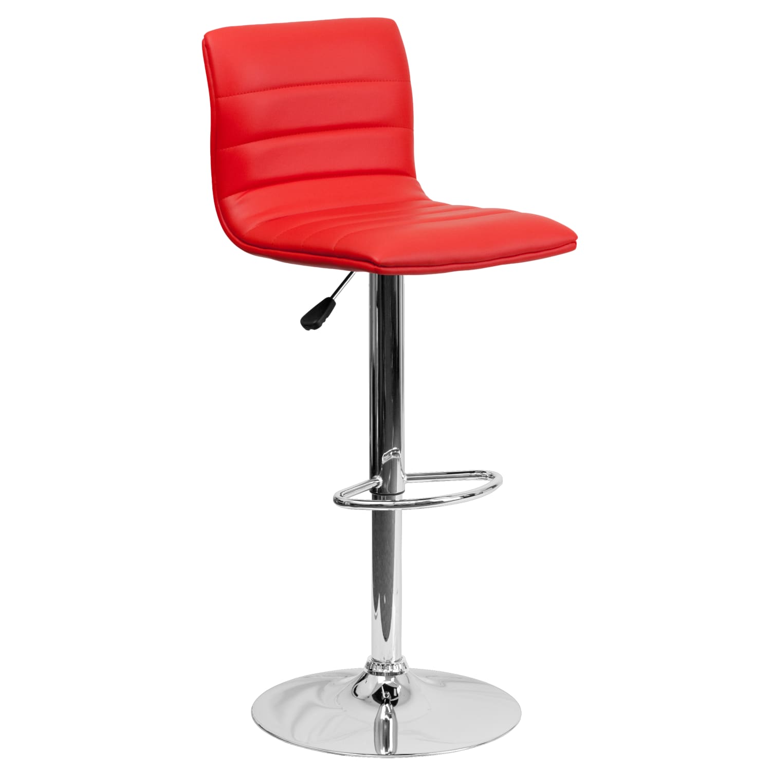 Flash Furniture Contemporary Adjustable Bar Stools, Red Vinyl/Chrome Frame - Image 3