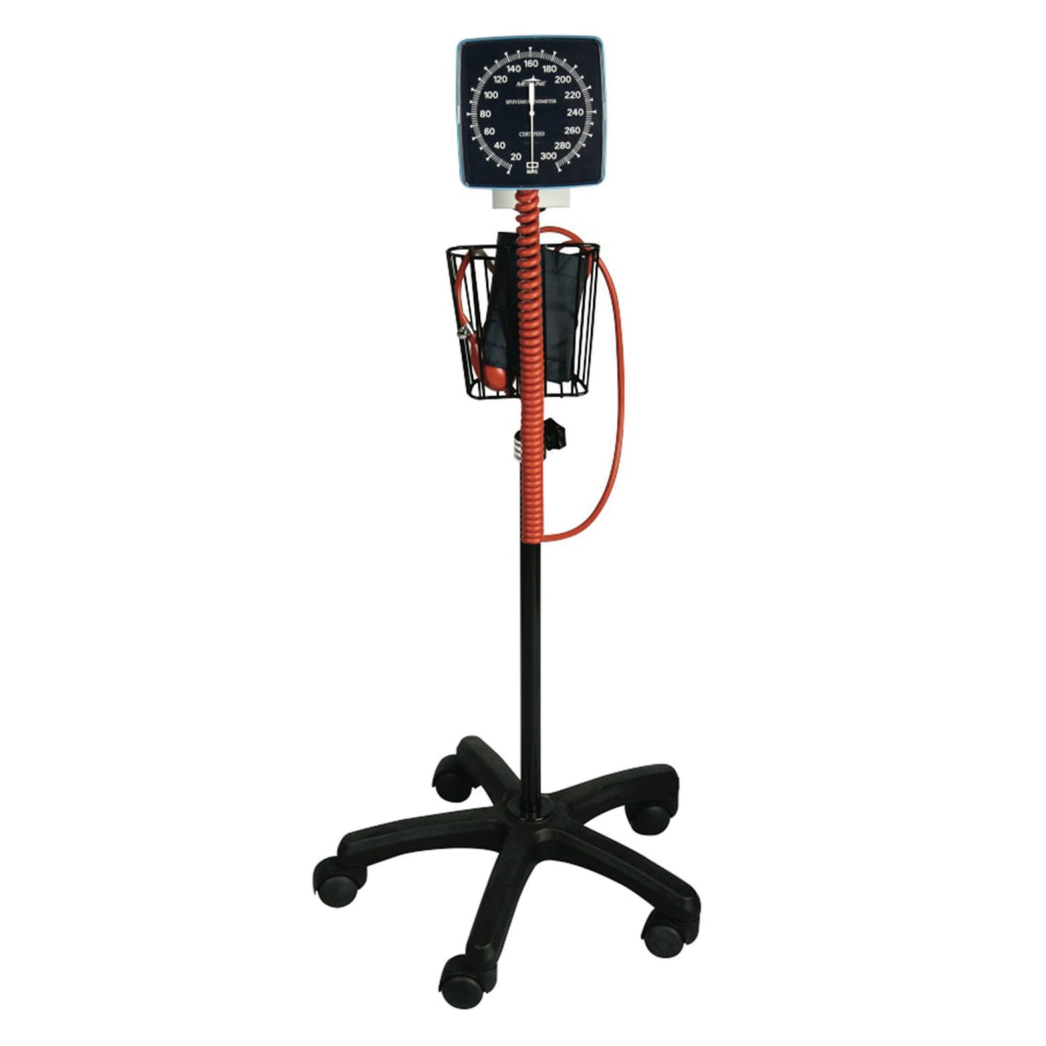 Medline Mobile Aneroid Blood Pressure Monitor, Adult, Black/Orange