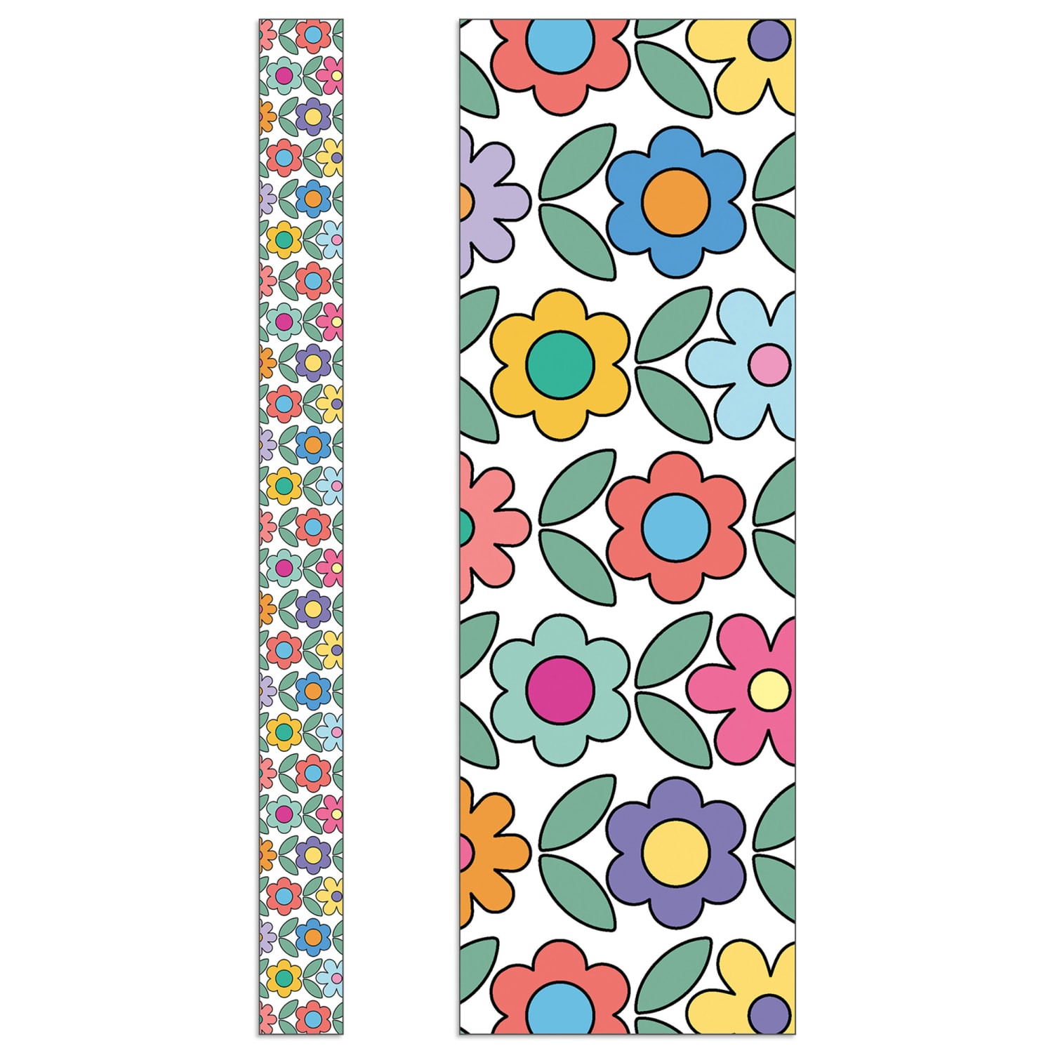 Carson Dellosa Education Straight Borders, 3in x 36in, Happily Ever Elementary Retro Remix Flowers, 36 Feet Per Pack, Set Of 6 Packs - Image 4