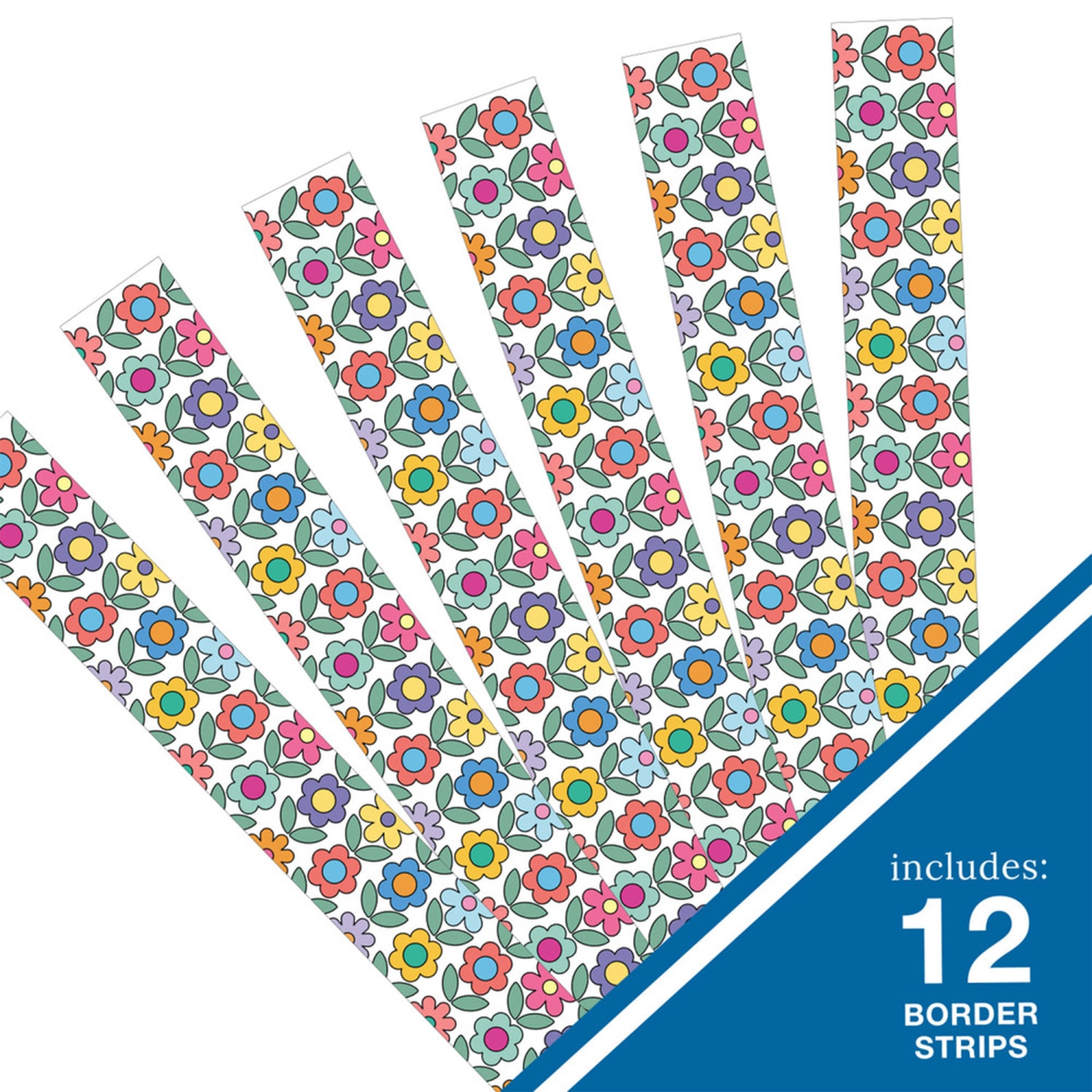 Carson Dellosa Education Straight Borders, 3in x 36in, Happily Ever Elementary Retro Remix Flowers, 36 Feet Per Pack, Set Of 6 Packs - Image 5
