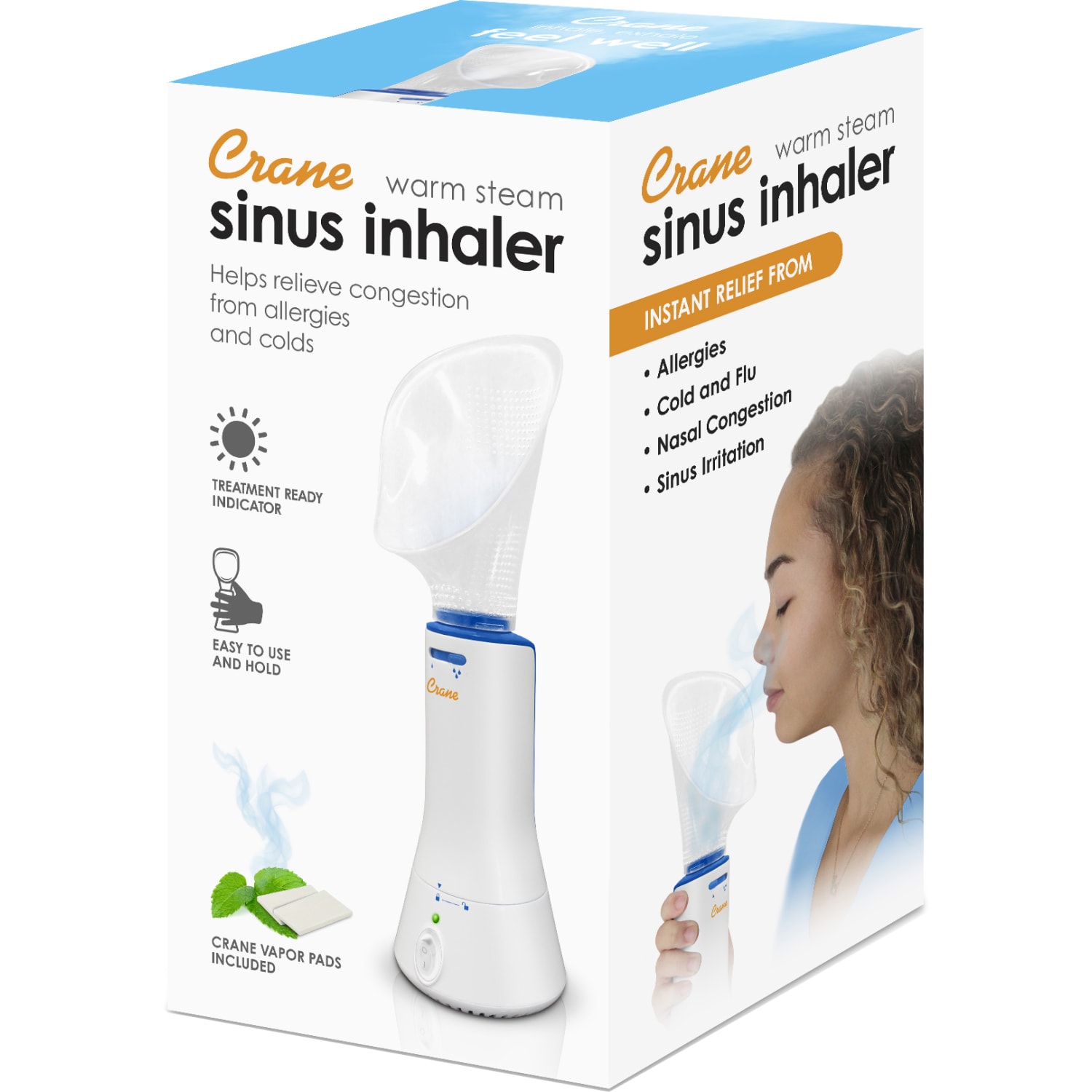 Crane Corded Steam Inhaler, 8inH x 4inW x 4inD, White - Image 6