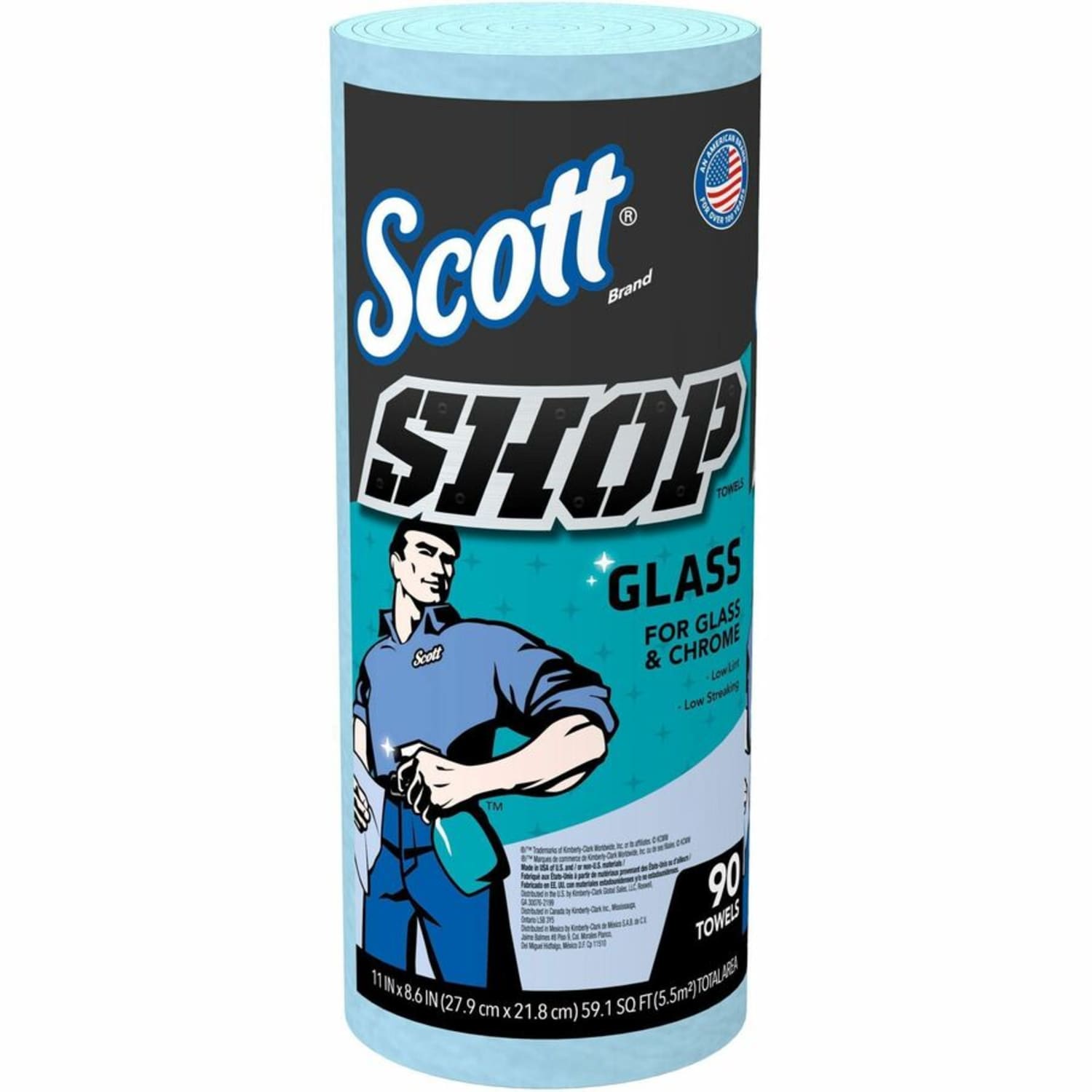 Scott Glass Cleaning Shop Towels - 90 Sheets/Roll - Blue - 12 / Carton - Image 4