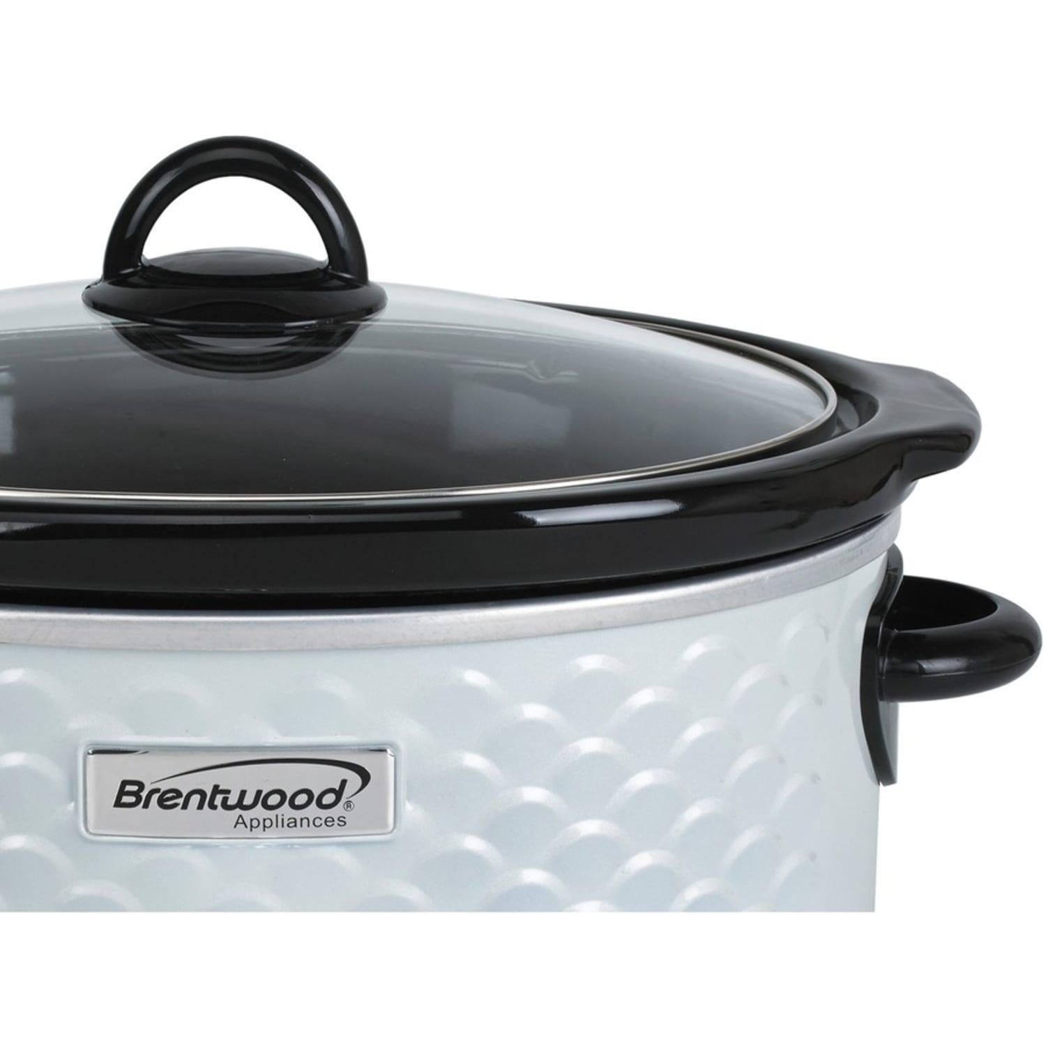 Brentwood SC-140W Scallop Pattern 4.5 Quart Slow Cooker, White - 220 W1.13 gal - Cooking - White - Image 3