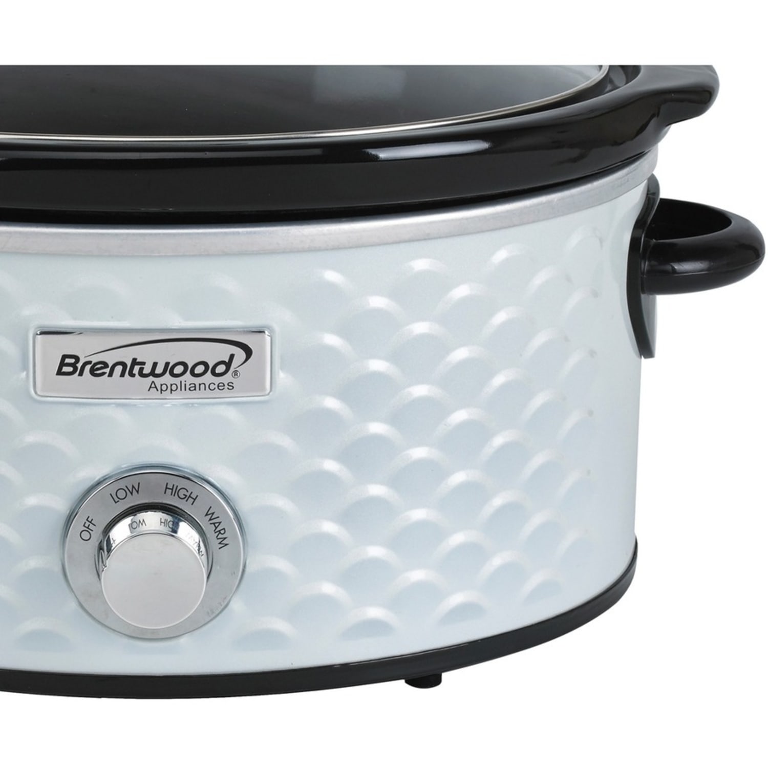 Brentwood SC-140W Scallop Pattern 4.5 Quart Slow Cooker, White - 220 W1.13 gal - Cooking - White - Image 4