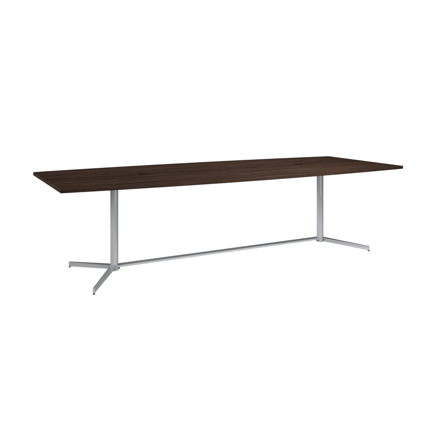 Bush Business Furniture 120-inch Office Conference Table with Metal Base, Black Walnut, Standard Delivery - Image 3