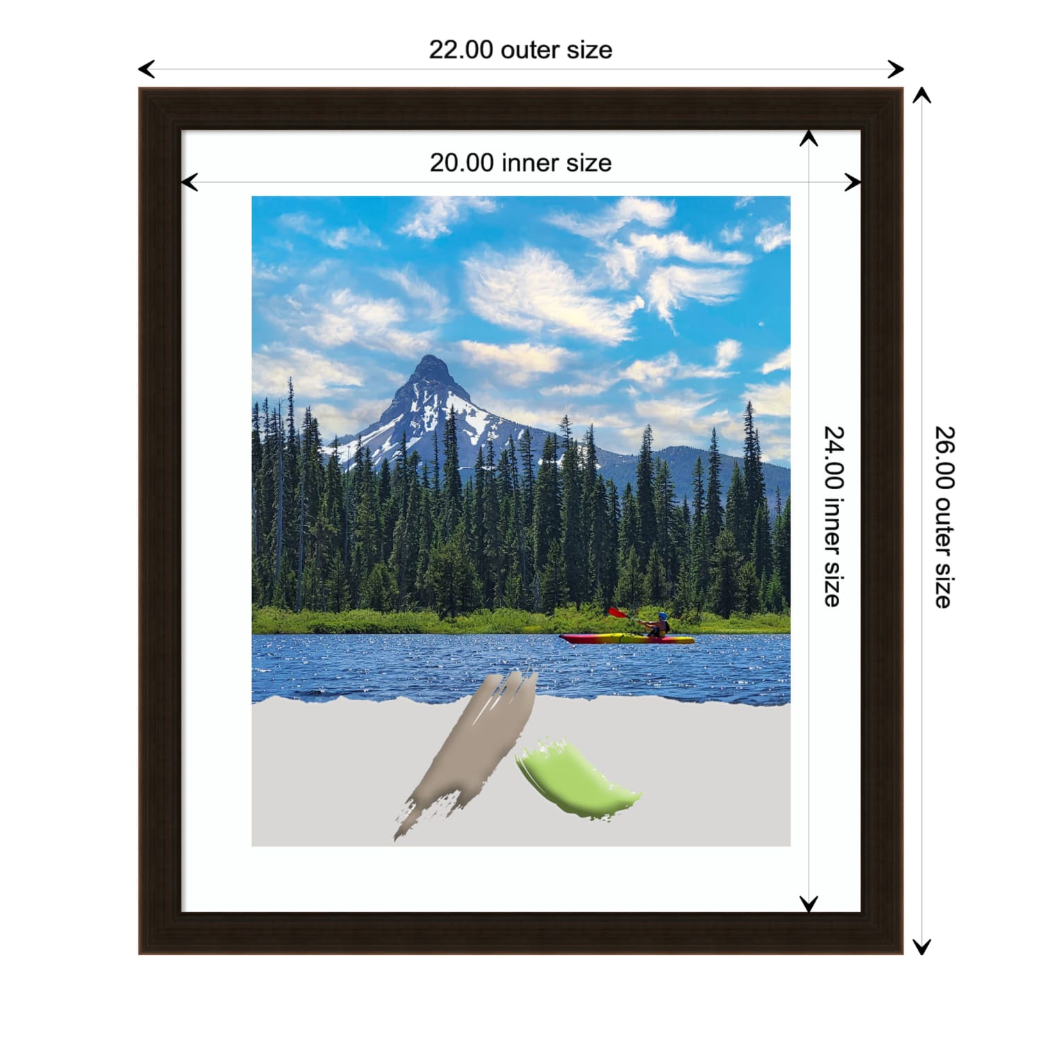Amanti Art Wood Picture Frame, Opening Size 20in x 24in, Matted To 16in x 20in, 22in x 26in, Espresso Brown - Image 5