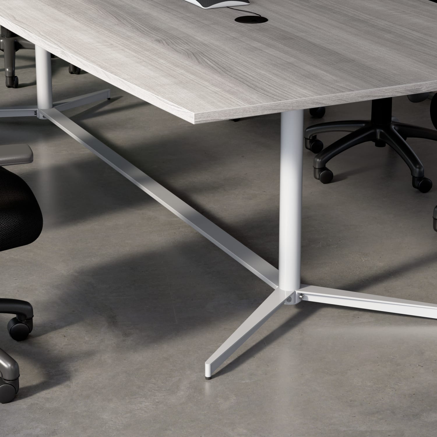 Bush Business Furniture 96-inch Office Conference Table with Metal Base, Platinum Gray, Standard Delivery - Image 5