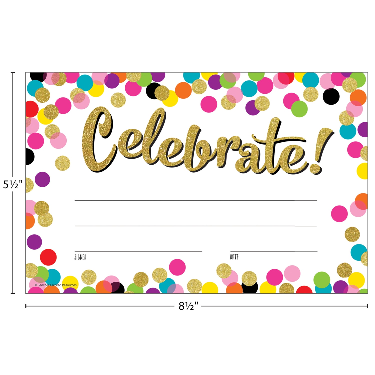 Teacher Created Resources Awards, 8-1/2in x 5-1/2in, Confetti Celebrate!, 25 Per Pack, Set Of 6 Packs - Image 6