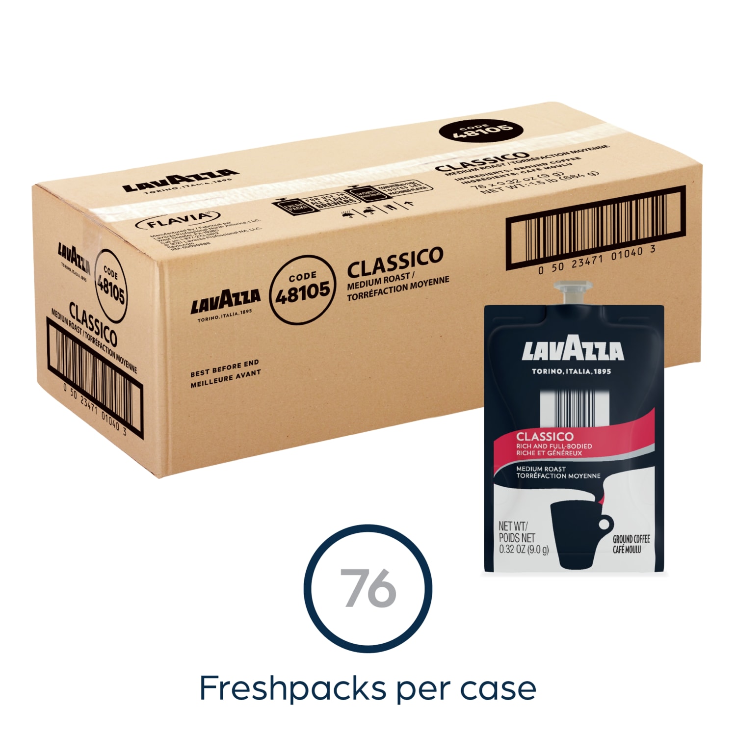 Lavazza Classico Medium Roast Coffee Freshpacks, 0.3 Oz, Case Of 76 Freshpacks - Image 3