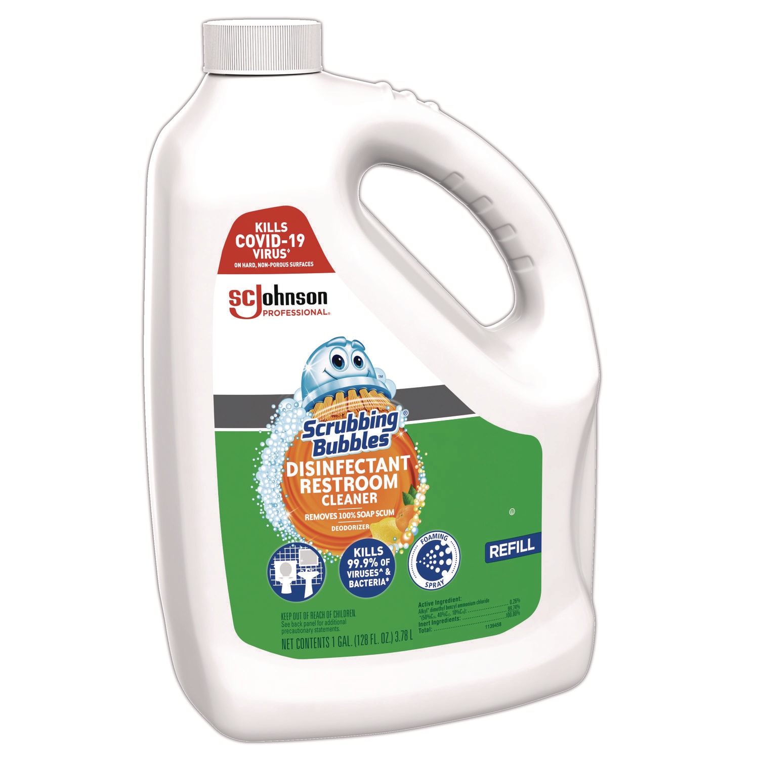 Scrubbing Bubbles Disinfectant Restroom Cleaner, Citrus Scent, 1 gal Bottle, 4/Carton - Image 3