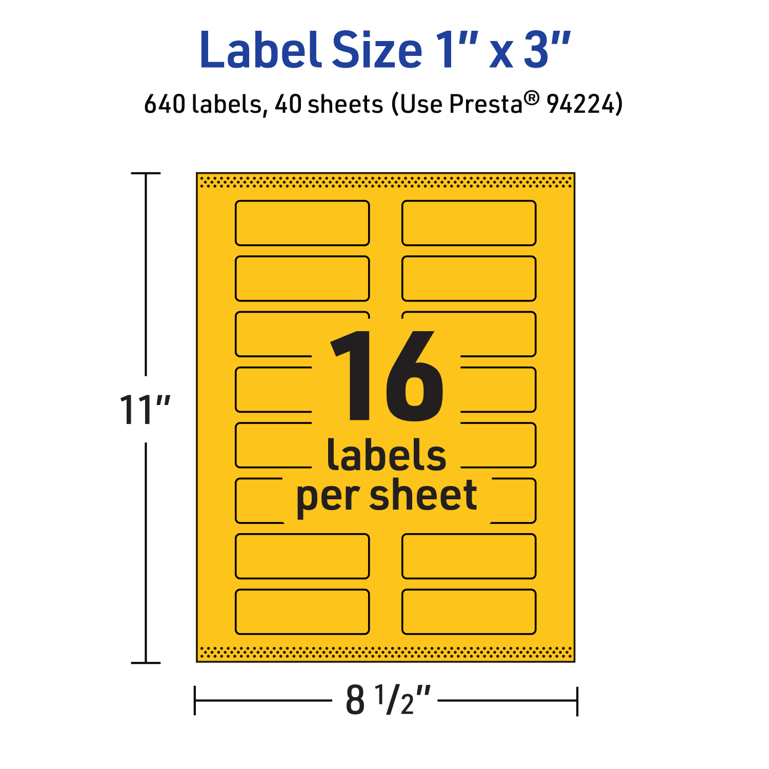 Avery Print-To-The-Edge Labels With Sure Feed Technology And Easy Peel, 94224-BYP40, Rectangle, 1in x 3in, Matte Bright Yellow, Pack of 640 - Image 6