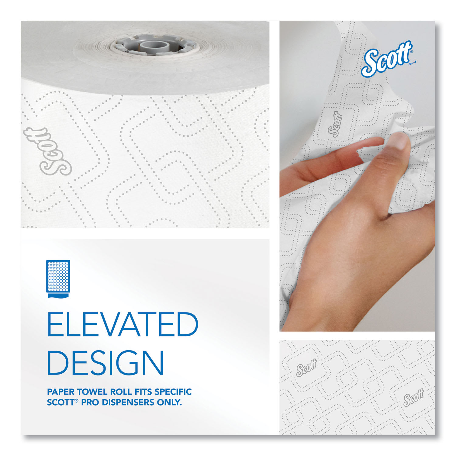 Scott Pro Hard Roll Paper Towels with Elevated Scott Design for Scott Pro Dispenser, Gray Core Only, 1-Ply, 1,150 ft, 6 Rolls/CT - Image 6