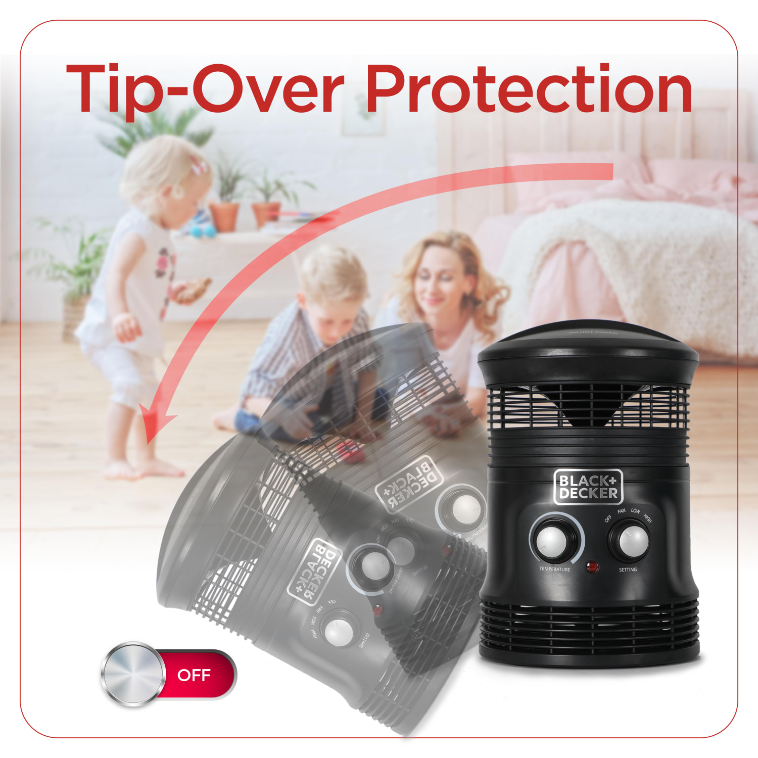 Black+Decker 360 deg. Personal Portable Space Heater, 12-1/16inH x 7-7/8inW x 8-1/8inD - Image 6