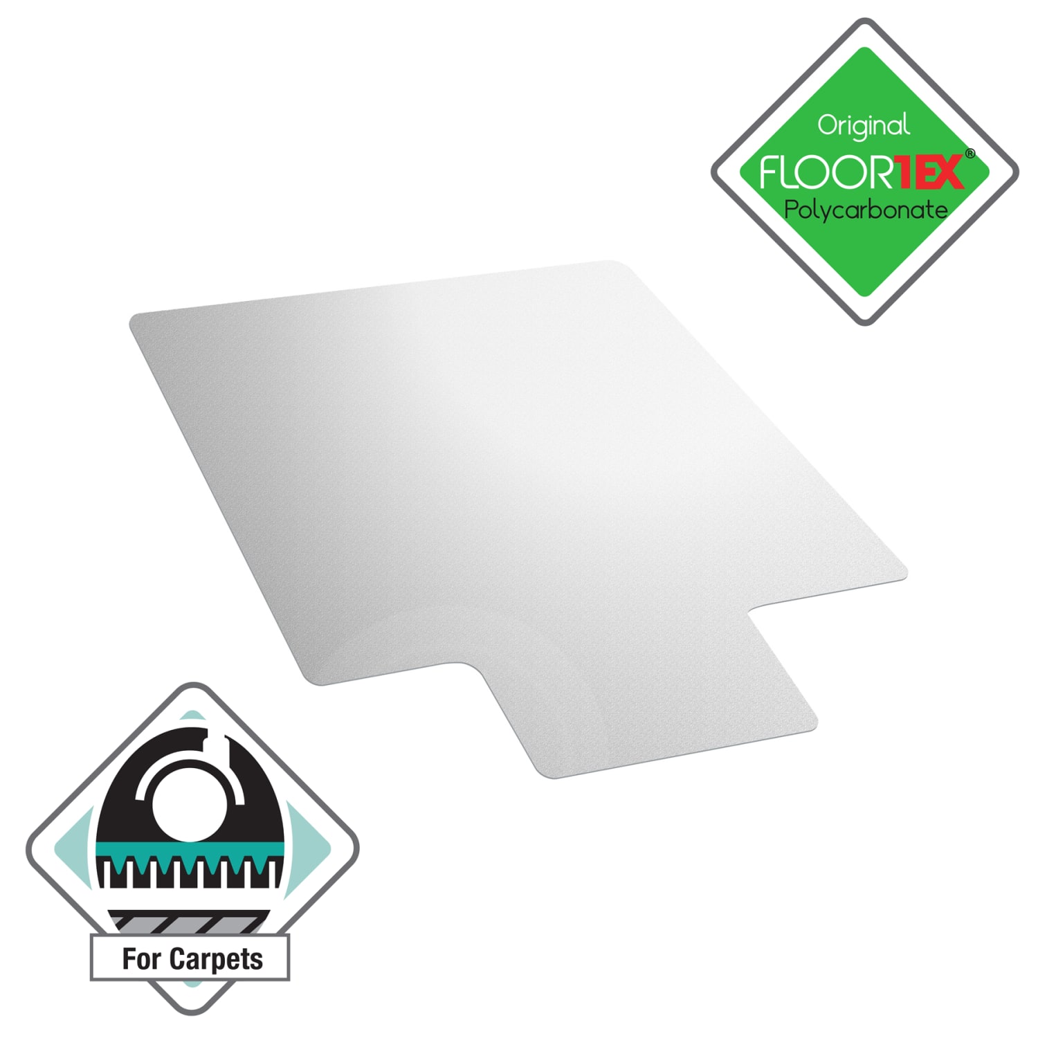 Floortex Ultimat Polycarbonate Lipped Chair Mat for Carpets up to 1/2in, 35in x 47in, Clear - Image 4