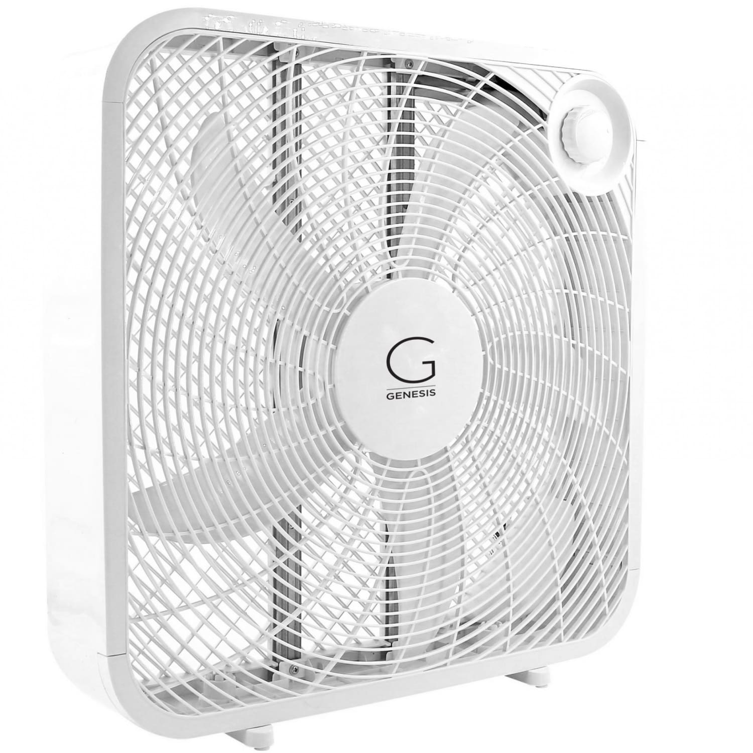 Genesis 3-Speed Box Fan With Max Cooling Technology, 20in, White - Image 3