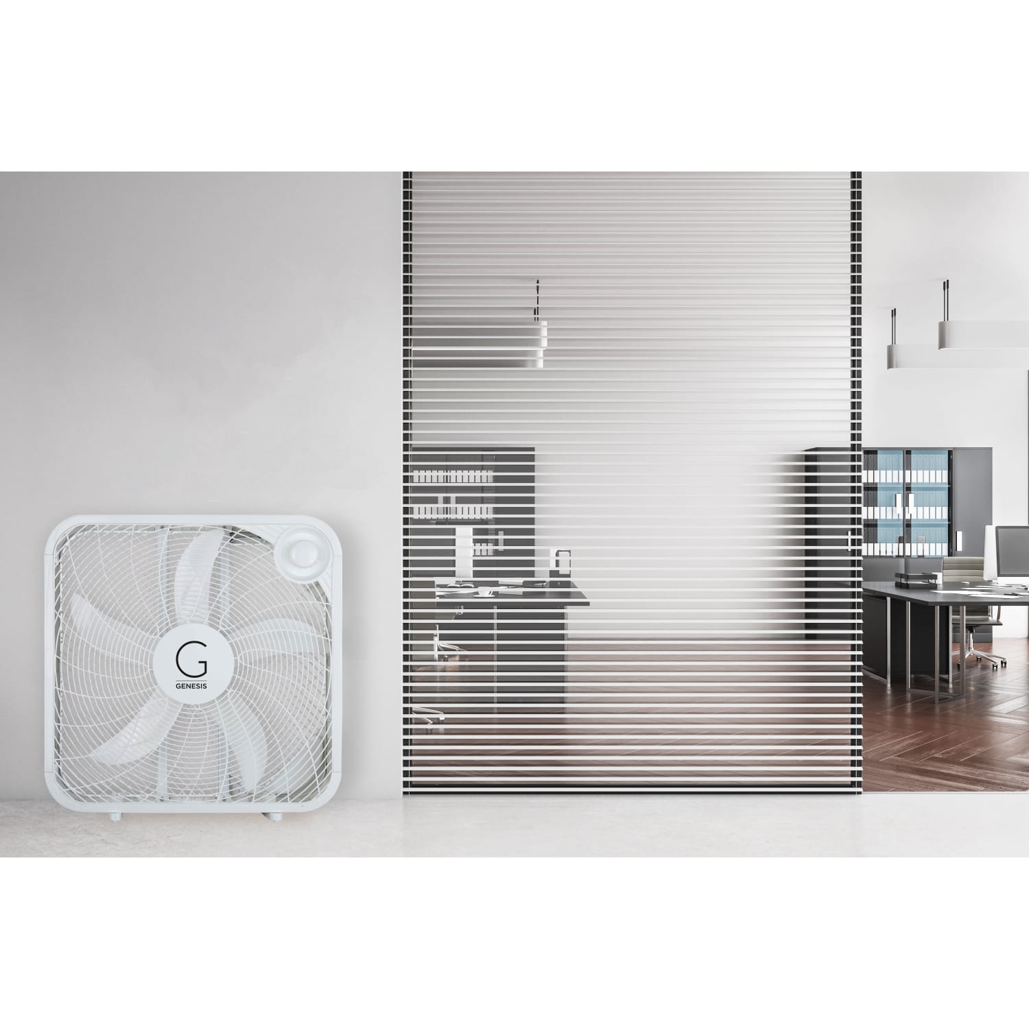 Genesis 3-Speed Box Fan With Max Cooling Technology, 20in, White - Image 4