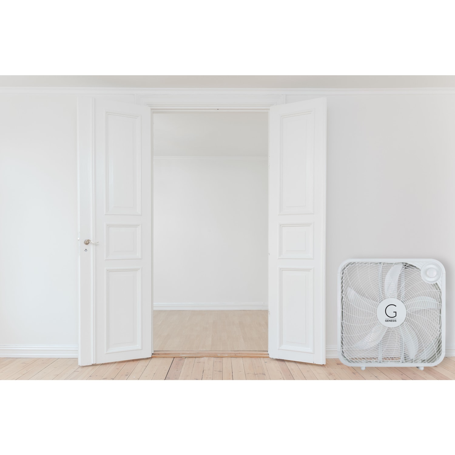 Genesis 3-Speed Box Fan With Max Cooling Technology, 20in, White - Image 5