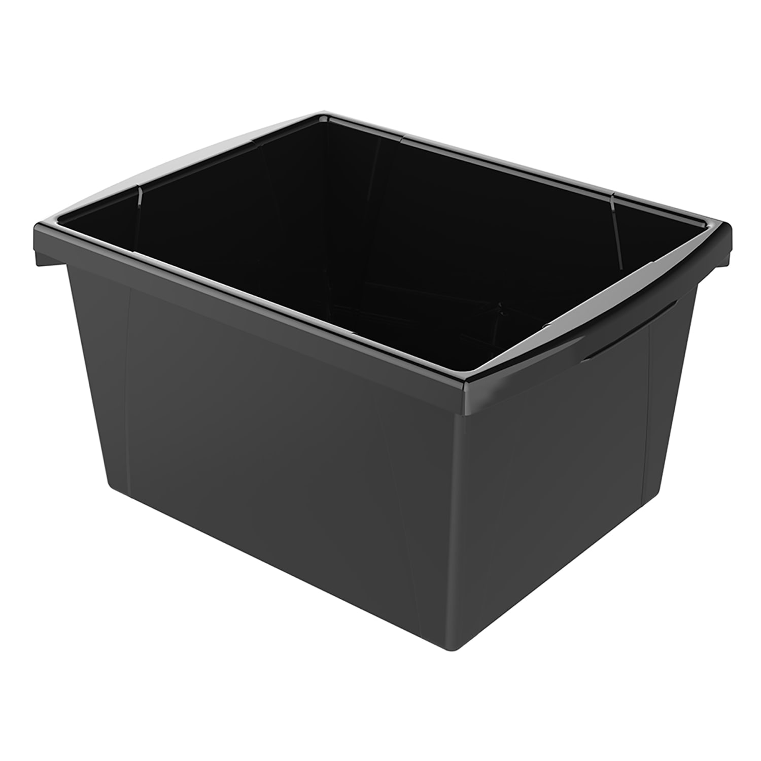 Storex Classroom Storage Bins, 4 Gallon, 7-15/16inH x 11-5/16inW x 13-5/8inD, Black, Pack Of 3 Bins - Image 3