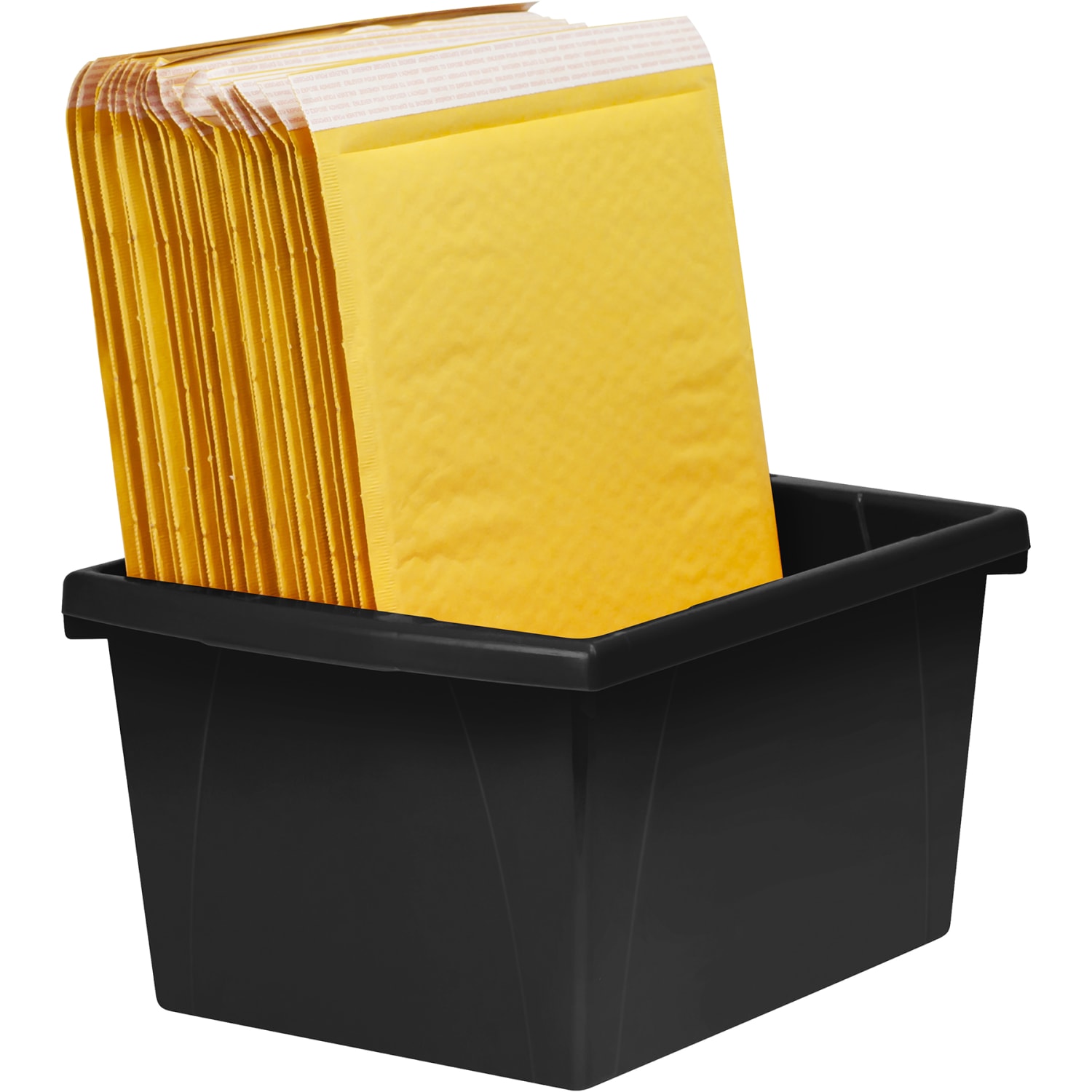 Storex Classroom Storage Bins, 4 Gallon, 7-15/16inH x 11-5/16inW x 13-5/8inD, Black, Pack Of 3 Bins - Image 5