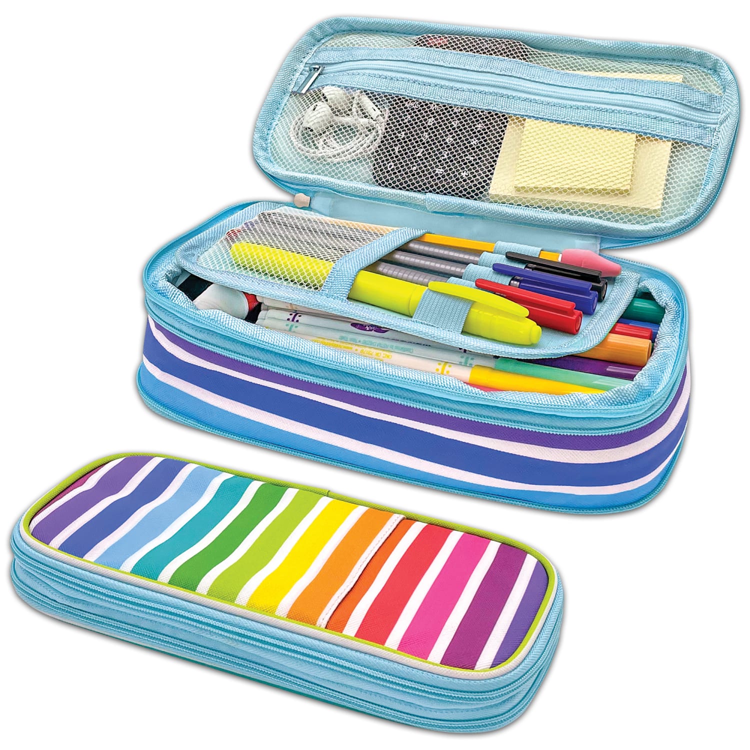 Teacher Created Resources Pencil Cases, 2-1/2inH x 4-1/4inW x 9inD, Colorful Stripes, Pack Of 3 Cases - Image 6