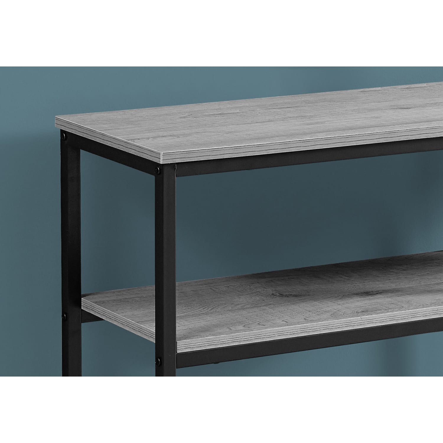 Monarch Specialties Accent Table With Shelf, Rectangular, Dark Taupe/Black - Image 4
