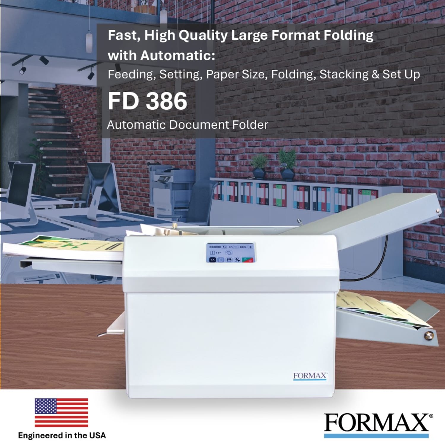 Formax FD 386 Automatic Desktop Paper & Letter Folder, Gray - Image 3