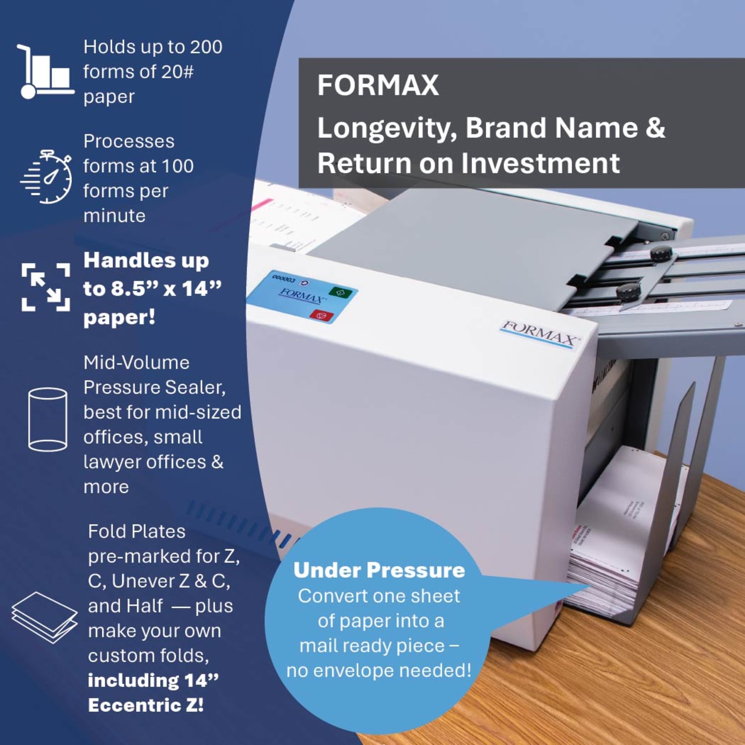 Formax AutoSeal FD1506 Desktop Pressure Sealer, Gray - Image 6