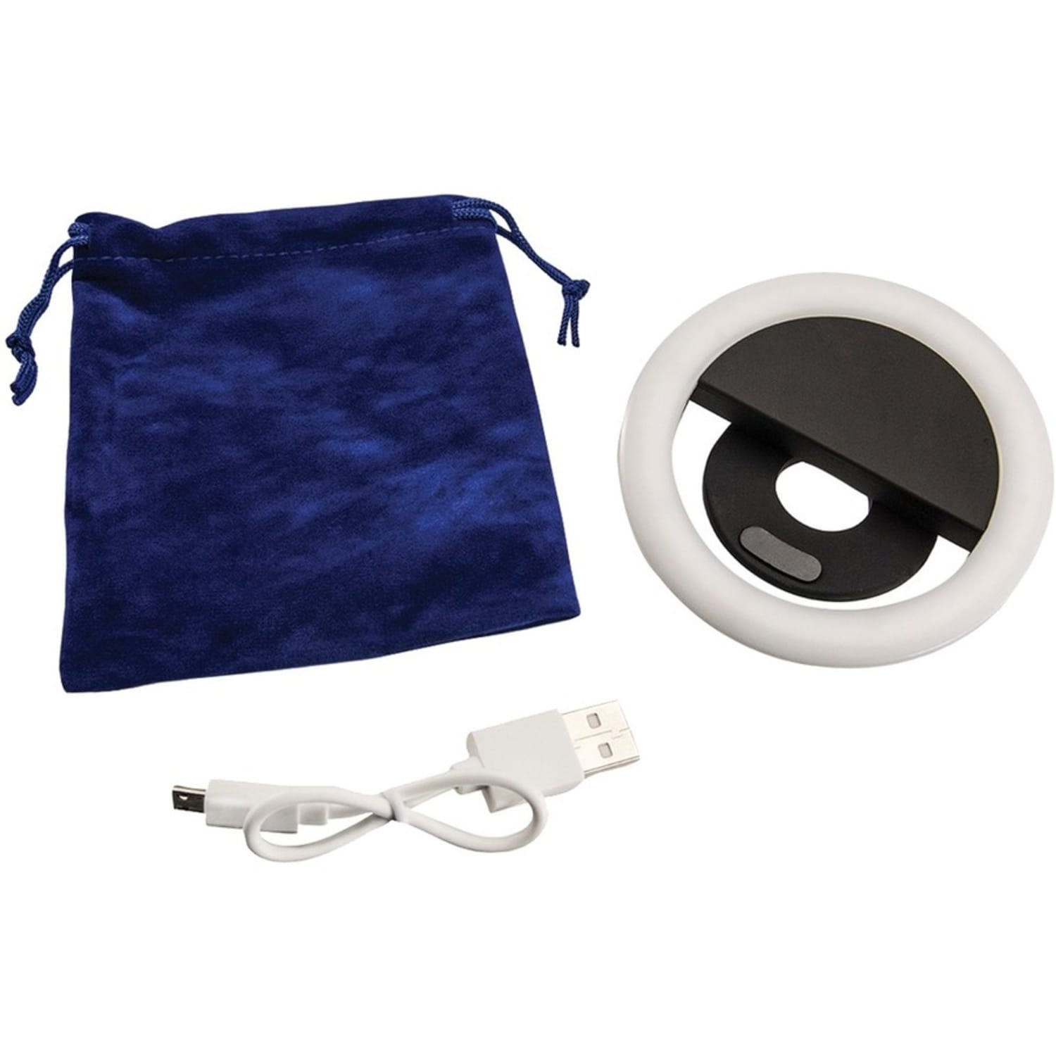 ARKON Rechargeable LED Clip-On Ring Light for iPhone and Streaming Live Video - 1.3inx3.8in- LED Bulb - Adjustable, Rechargeable Battery - Black, White