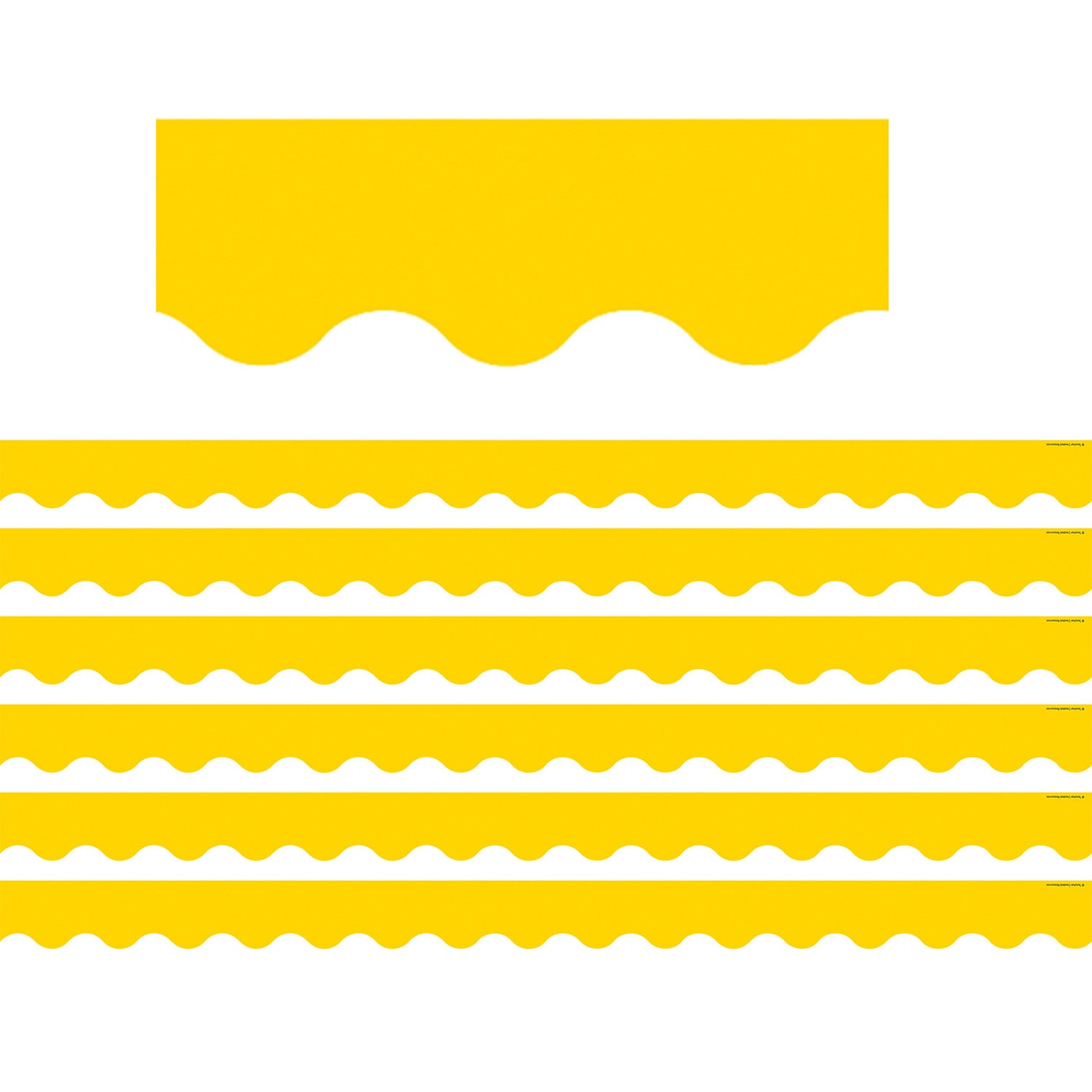 Teacher Created Resources Scalloped Border Trim Packs, 35', Yellow Gold, Set Of 6 Packs