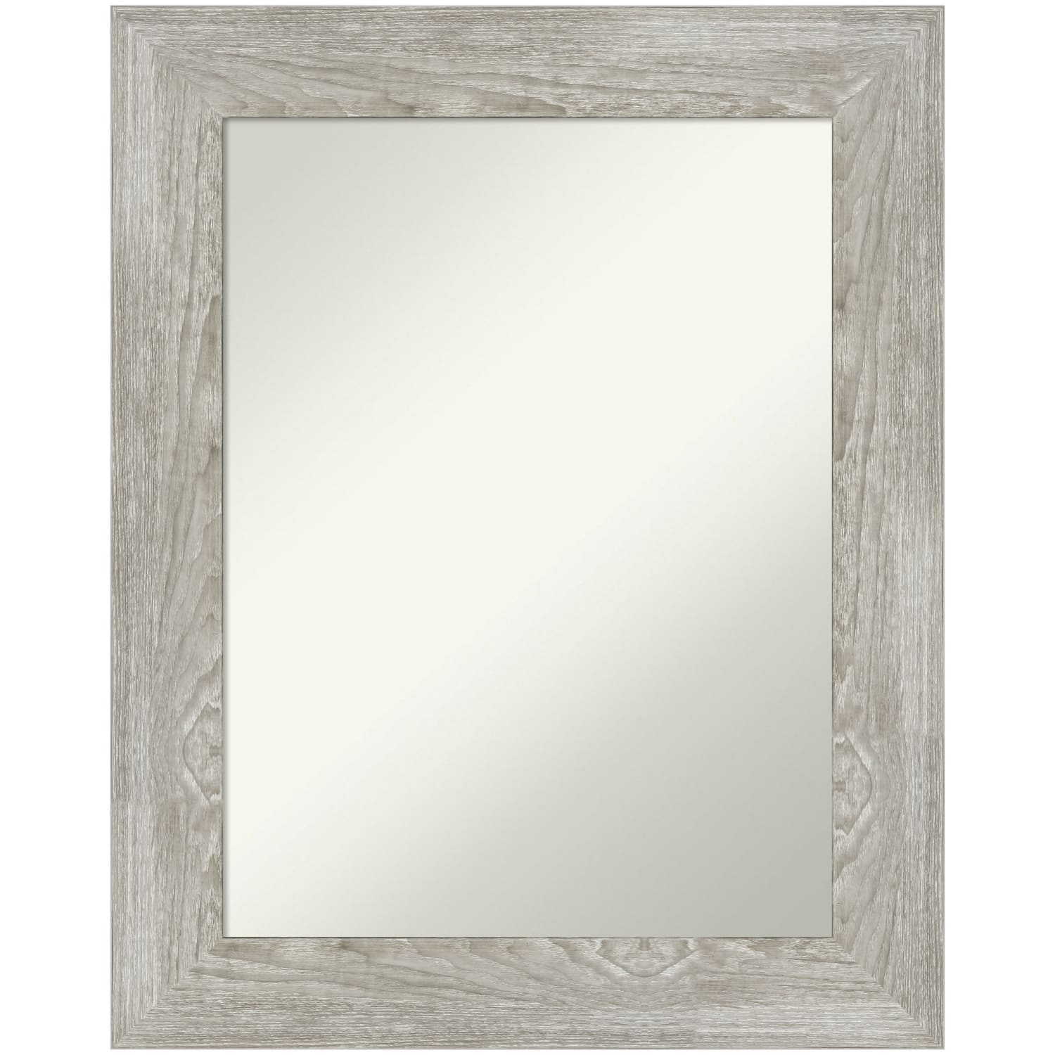 Amanti Art Non-Beveled Rectangle Framed Bathroom Wall Mirror, 30in x 24in, Dove Graywash