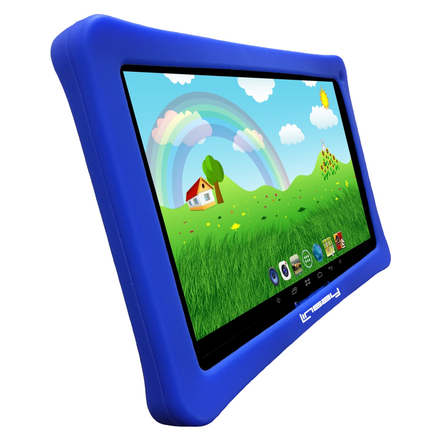 Linsay Quad Core Wi-Fi Kids Tablet, 10.1in, 2GB Memory, 64GB Storage, Android 13, With Blue Kids Defender Case - Image 3