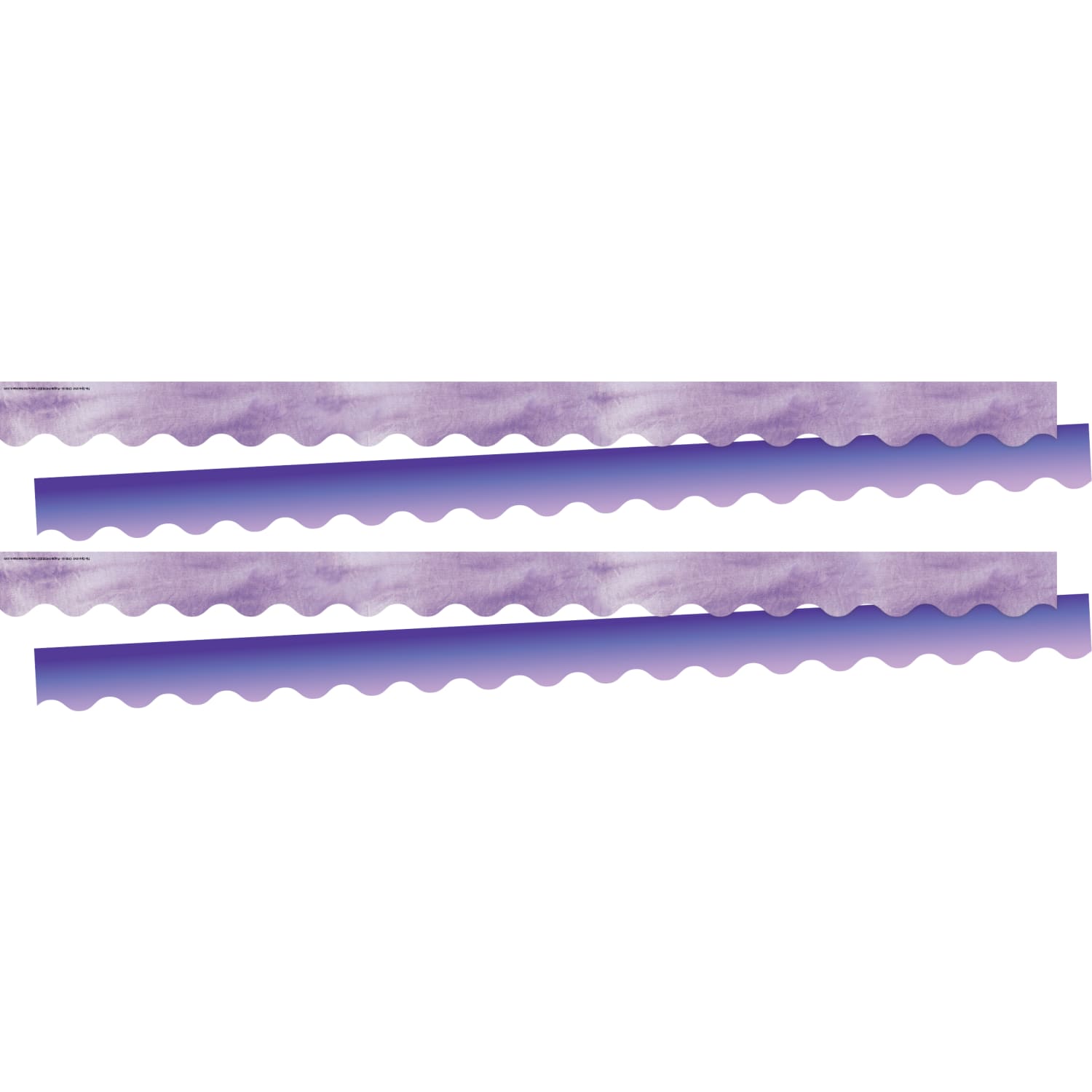Barker Creek Double-Sided Scalloped-Edge Border Strips, Purple Tie-Dye/Ombre, 2-1/4in x 36in, Set Of 26 Strips