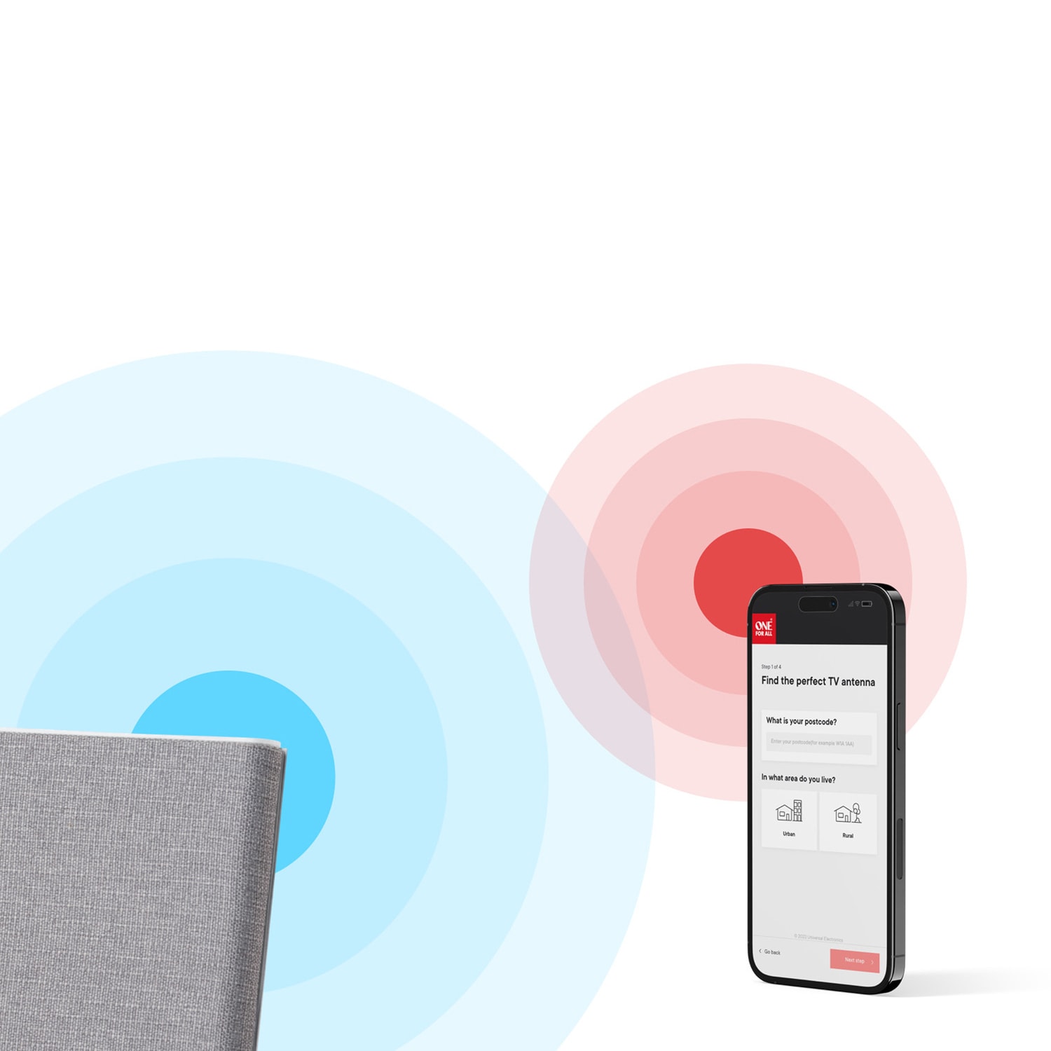 One For All Ultimate Gray Fabric Amplified Indoor Digital TV Antenna with up to 60-Mile Reception Range - Image 5