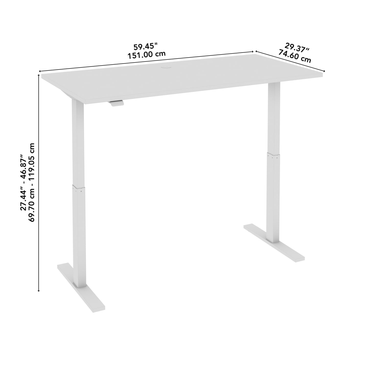 Bush Business Furniture Move 60 Series 60inW x 30inD Electric Height Adjustable Standing Desk, Mocha Cherry/White Powder Coat, Standard Delivery - Image 5