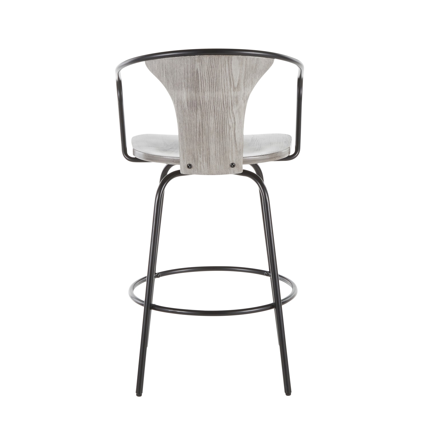 LumiSource Waco Industrial Counter Stool, Black/Gray - Image 4