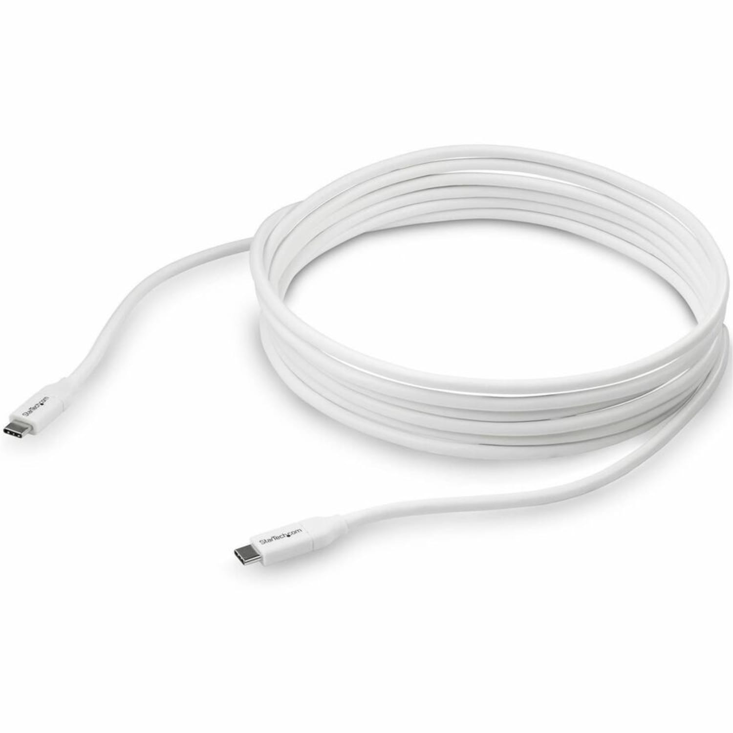 StarTech.com 4m 13 ft USB C to USB C Cable w/ 5A PD - M/M - White - USB 2.0 - USB-IF Certified - USB Type C Cable - USB2C5C4MW - Image 5