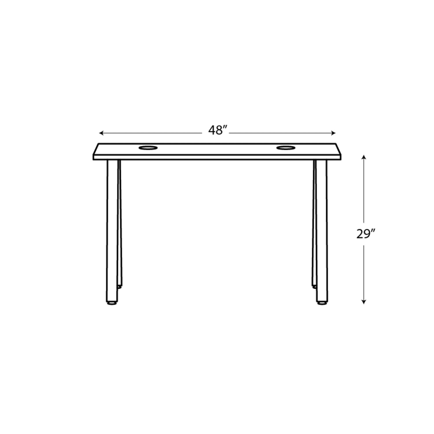 HON Mod 48inW Table Computer Desk, Desert Oak/Black - Image 3